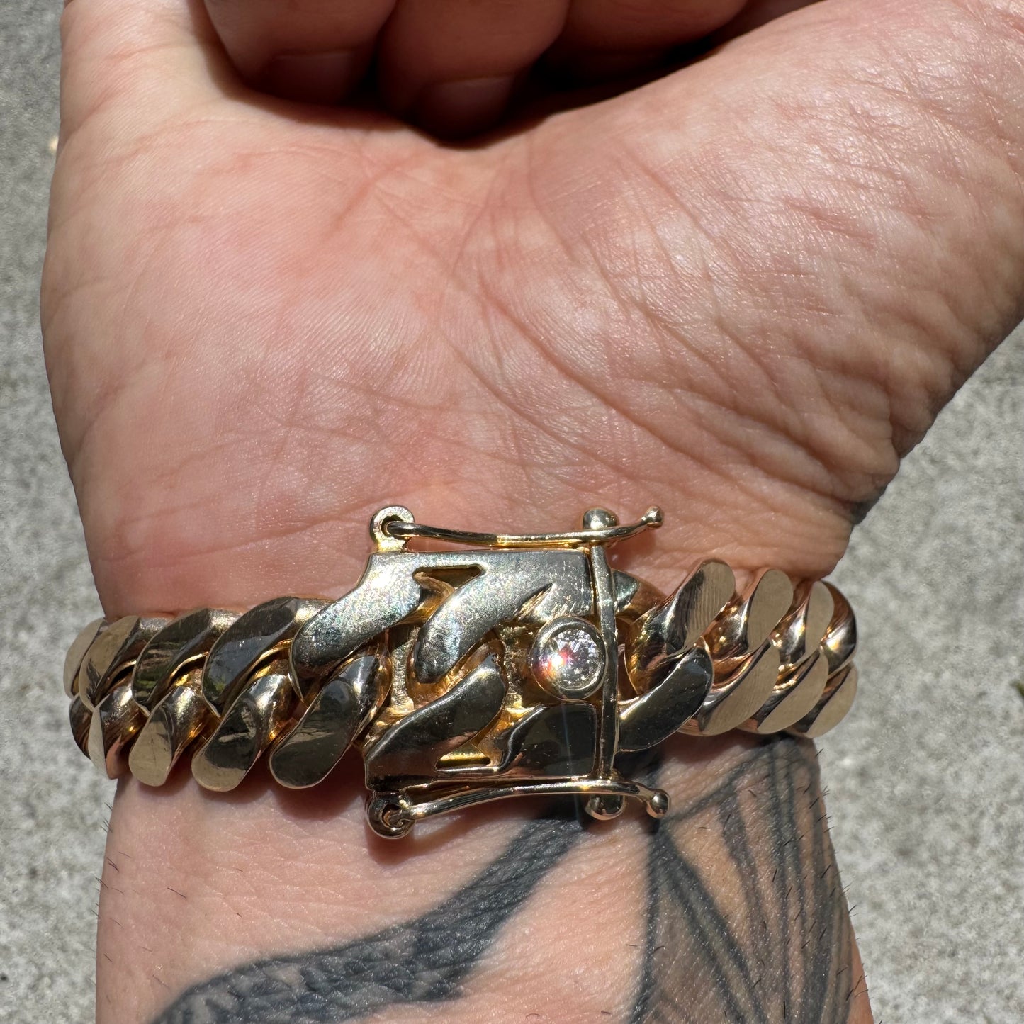 Custom Solid 14k Yellow Gold Heavyweight Miami Cuban Link Bracelet (7”)