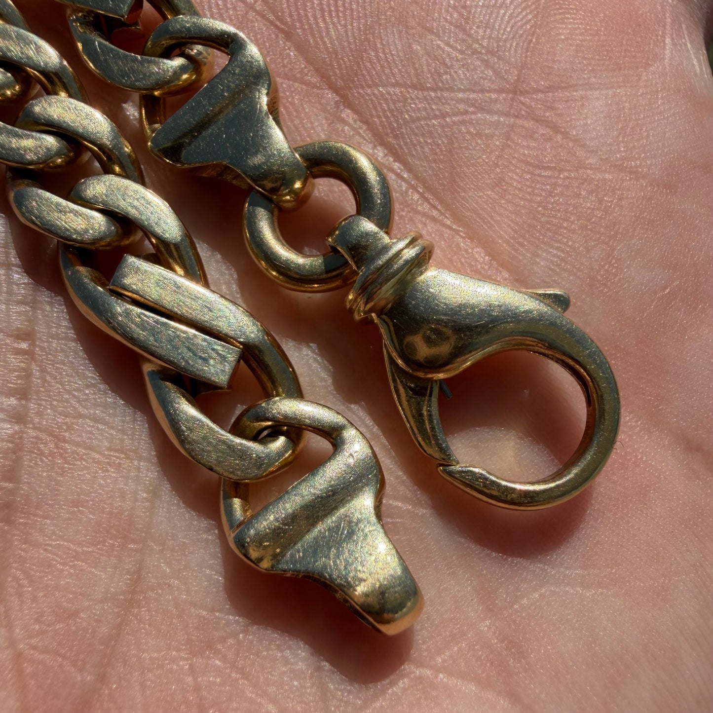 Vintage Solid 14k Yellow Italian Gold Super Heavyweight Tony Soprano Link Bracelet (8”)