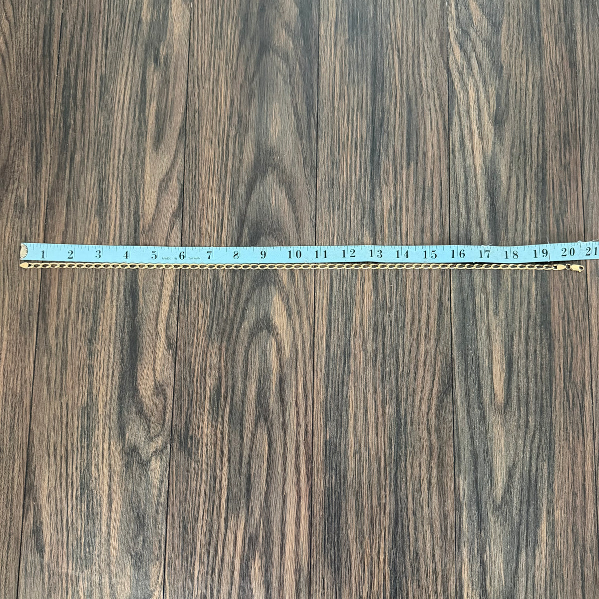 Vintage Solid 14k Yellow Gold Elongated Curb Link Necklace (20.5”)
