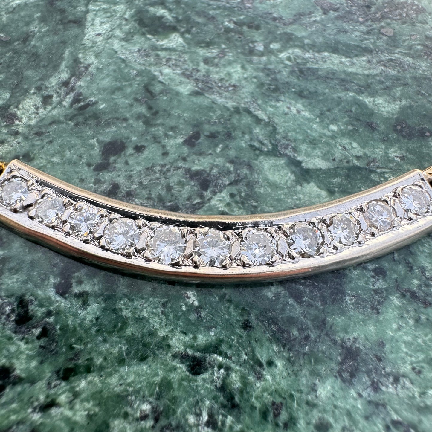 Vintage Custom Made 2.75ctw Natural Diamond 14k Gold Heavyweight Snail Link Necklace (15.75”)
