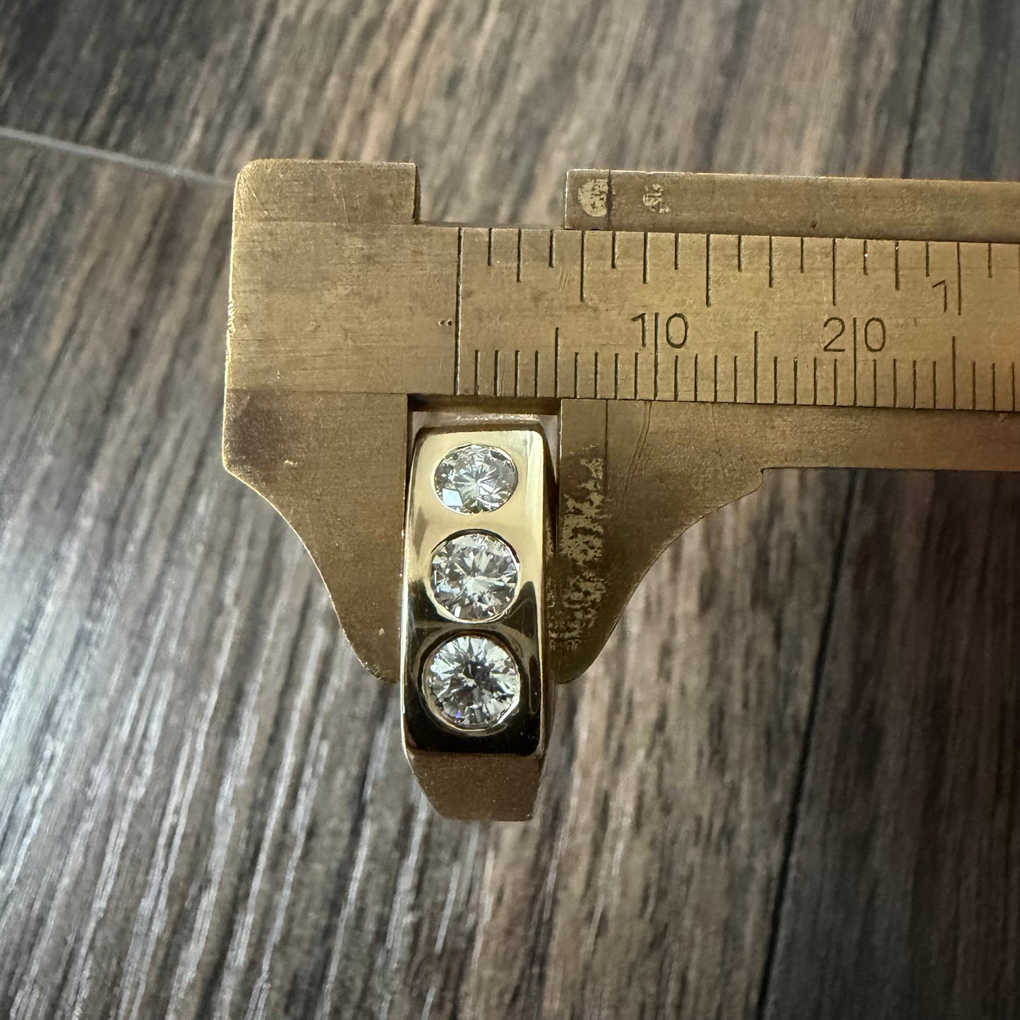 Vintage Solid 14k Yellow Gold .75ctw Natural Diamond Trilogy Ring (10.5)