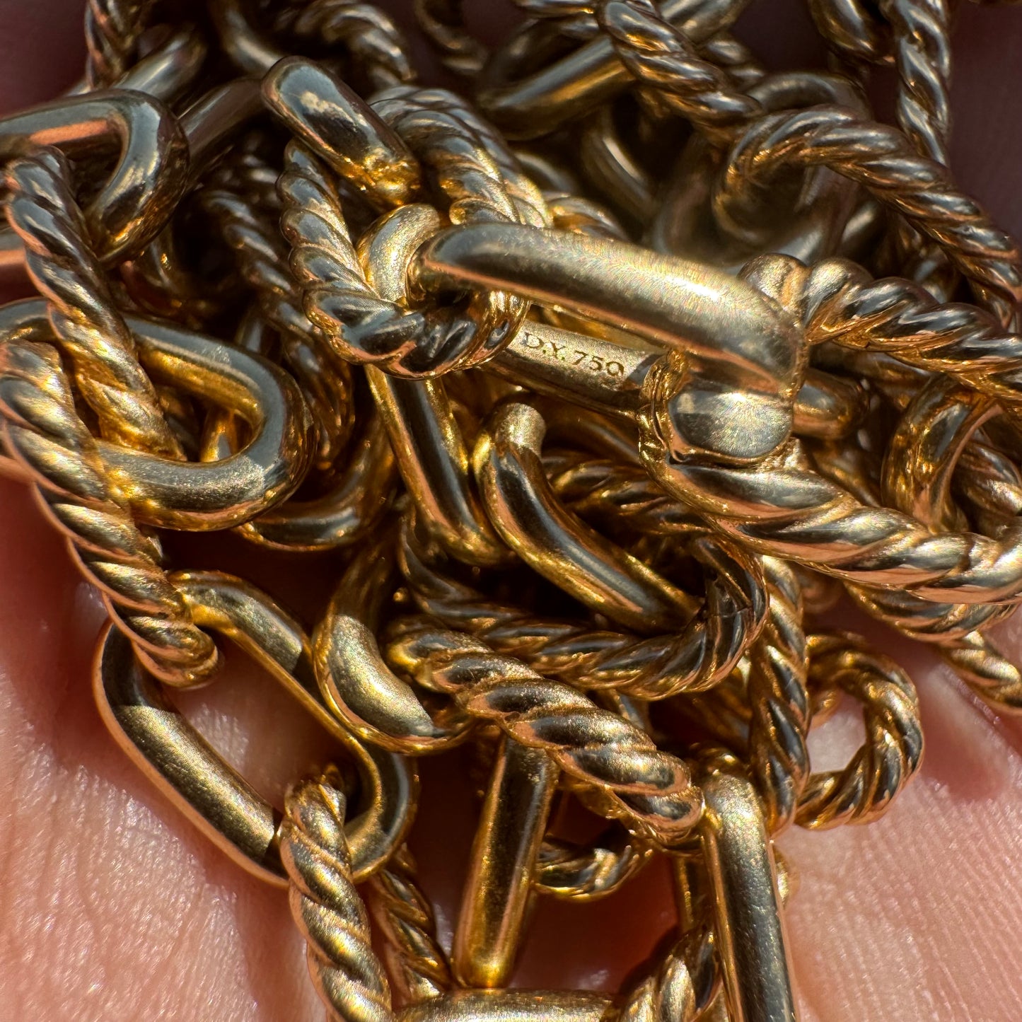 Vintage David Yurman Solid 18k Yellow Gold Madison Chain Necklace (18”)