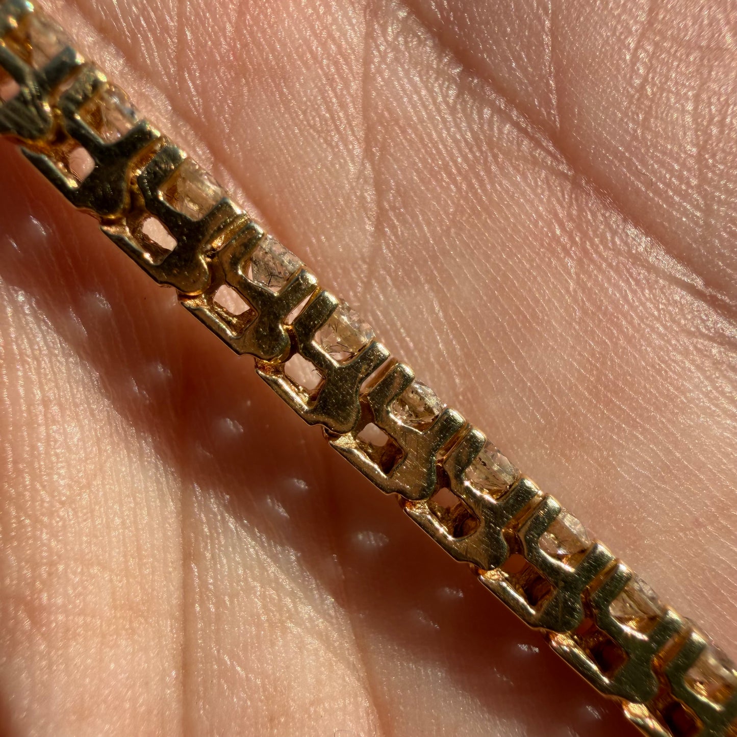 Vintage Solid 14k Yellow Gold 3.5Ctw Natural Diamond Classic Line Style Tennis Bracelet And Rolex Datejust 16013