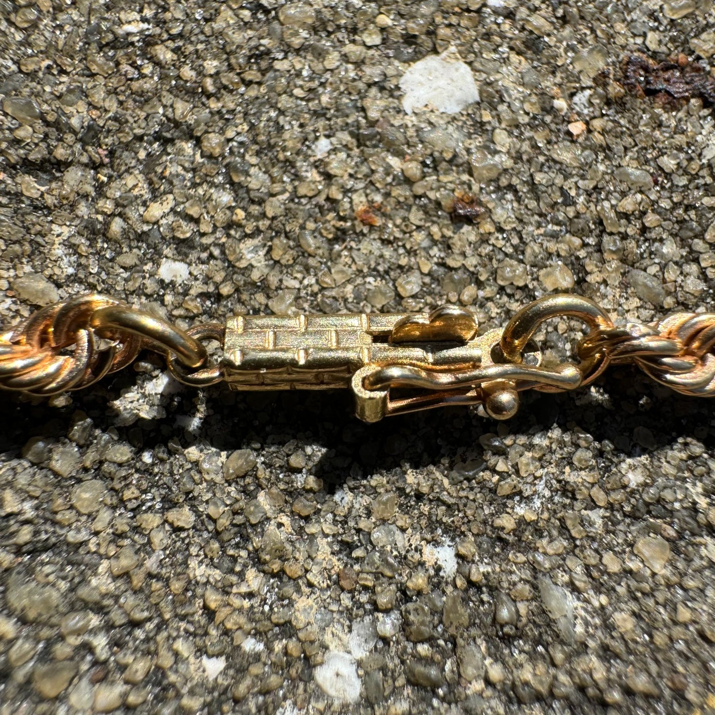 Vintage Solid 14k Yellow Gold Classic Rope Chain Necklace (24.5”)