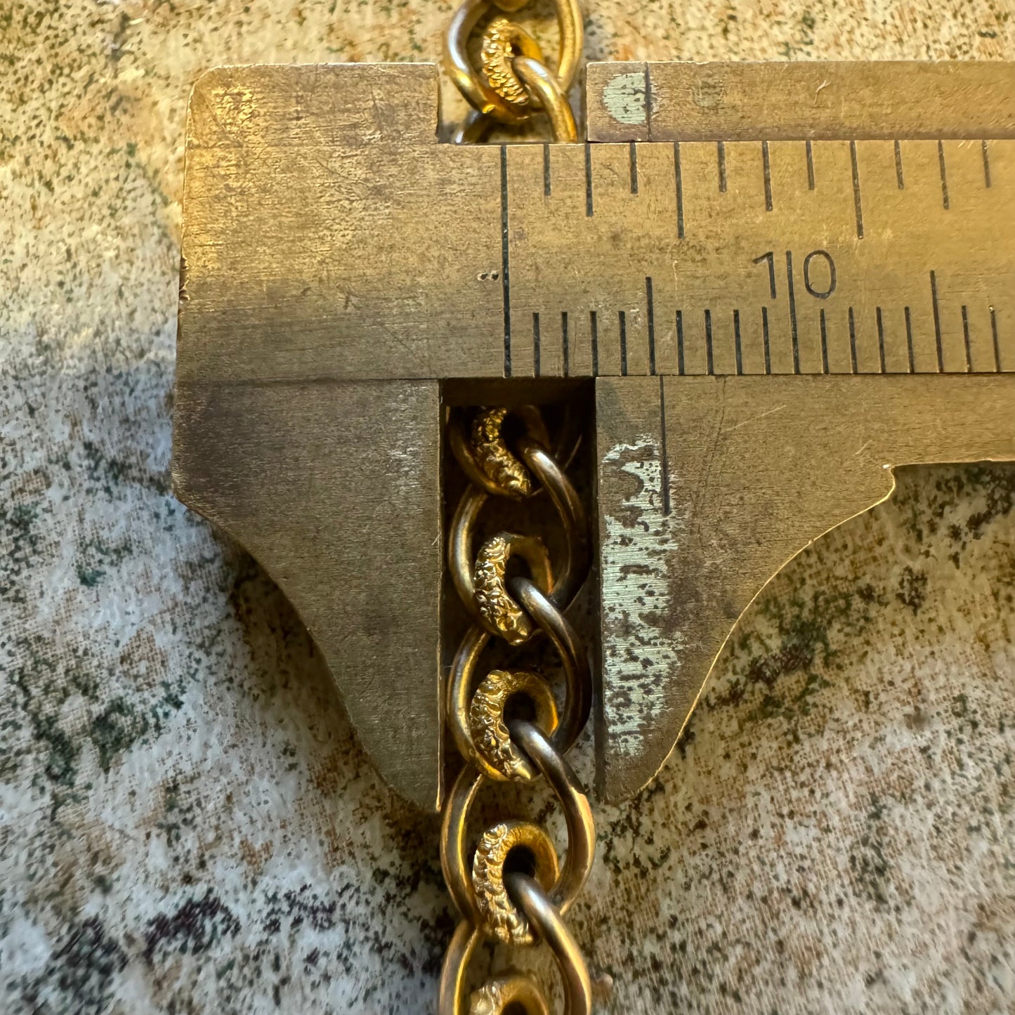 1930’s Art Deco Solid 14k Yellow Gold Double Albert Watch Chain Fancy Curb Link Necklace (19”)