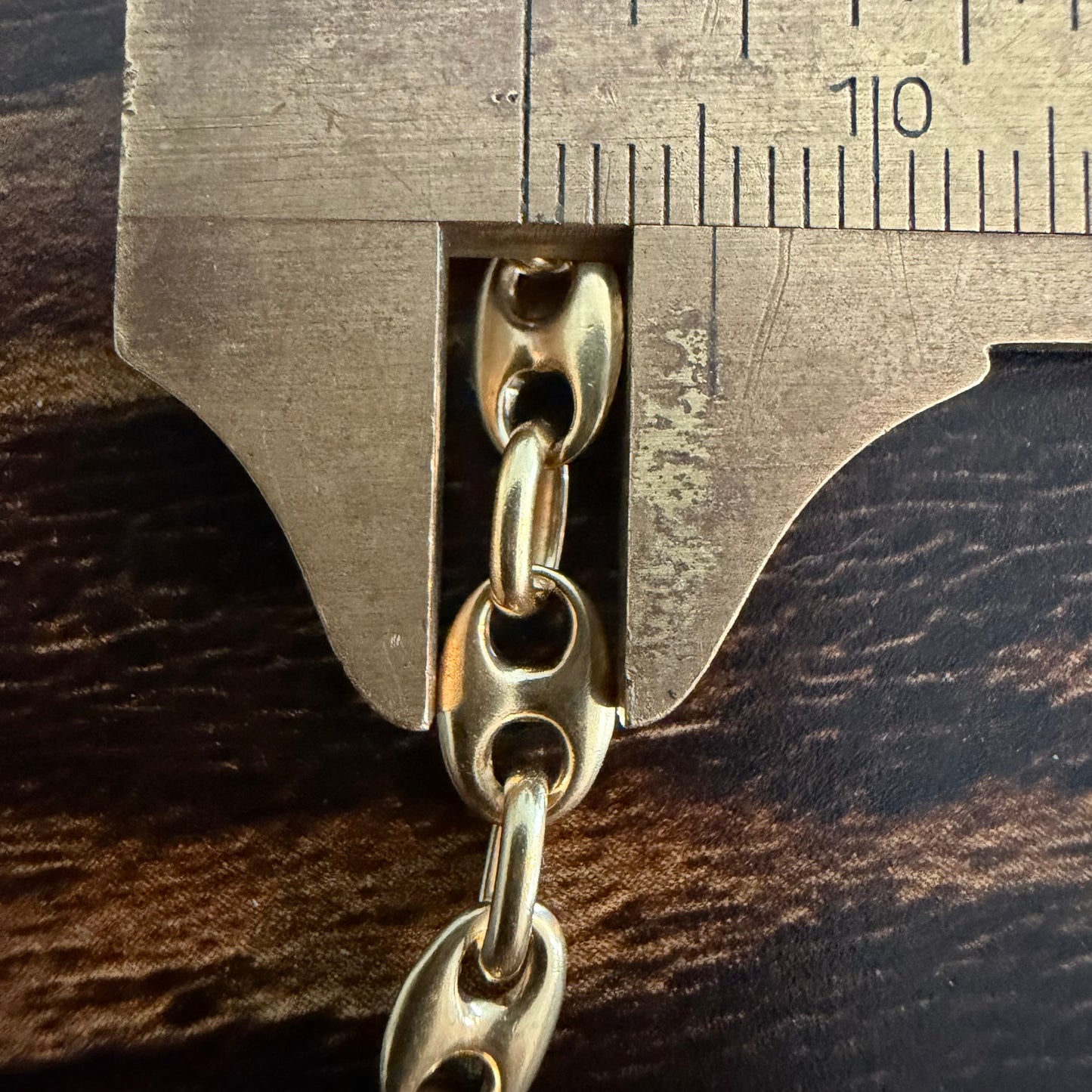 Vintage Solid 18k Italian Yellow Gold Puffed Mariner Link Necklace (21”)