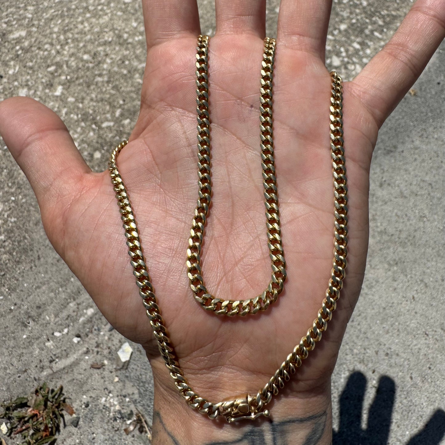 Vintage Solid 14k Yellow Gold Miami Cuban Link Necklace (23”)