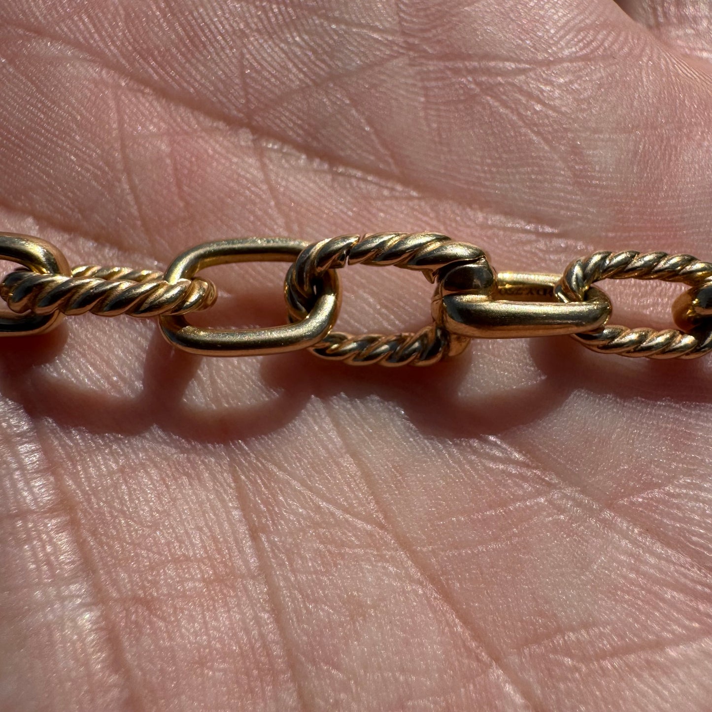 Vintage David Yurman Solid 18k Yellow Gold Madison Chain Necklace (18”)