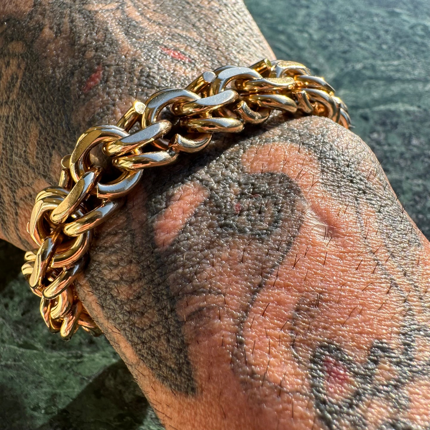 Mid-Century Tiffany & Co. Solid 14k Yellow Gold Heavyweight Chunky Chino Link Bracelet (8”)