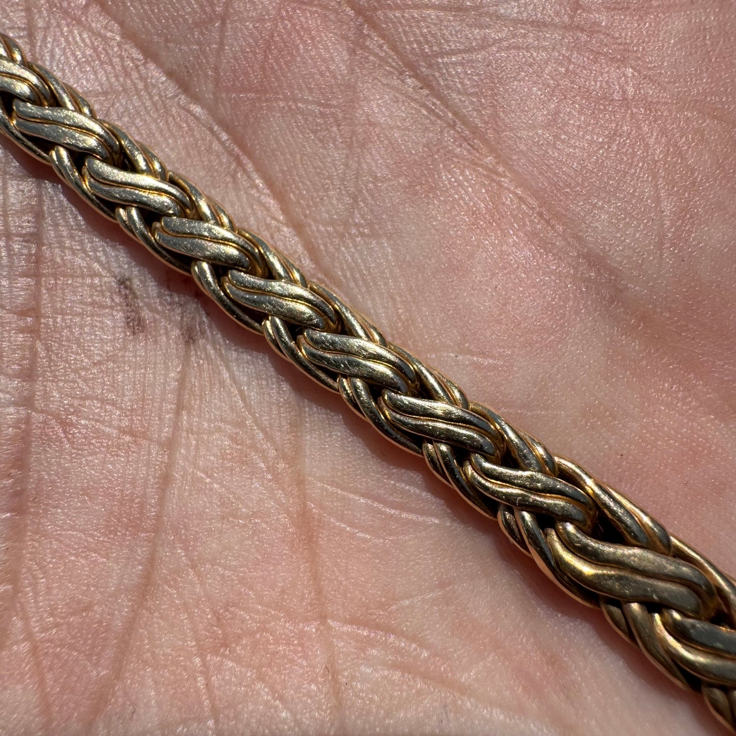 Vintage Tiffany & Co. 14k Yellow Gold Tapered Weaved Byzantine Link Necklace (16.25”)