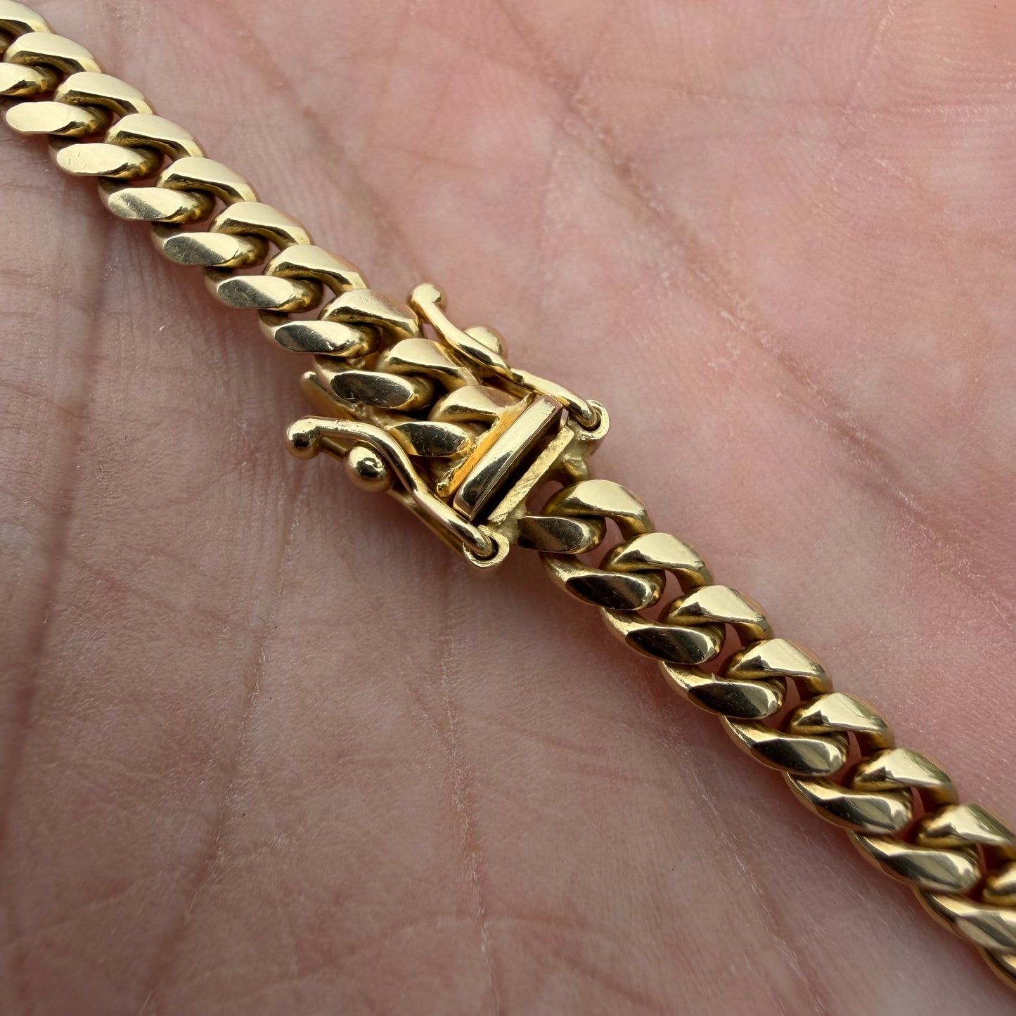 Vintage Solid 14k Yellow Gold Heavyweight Miami Cuban Link Necklace (18”)