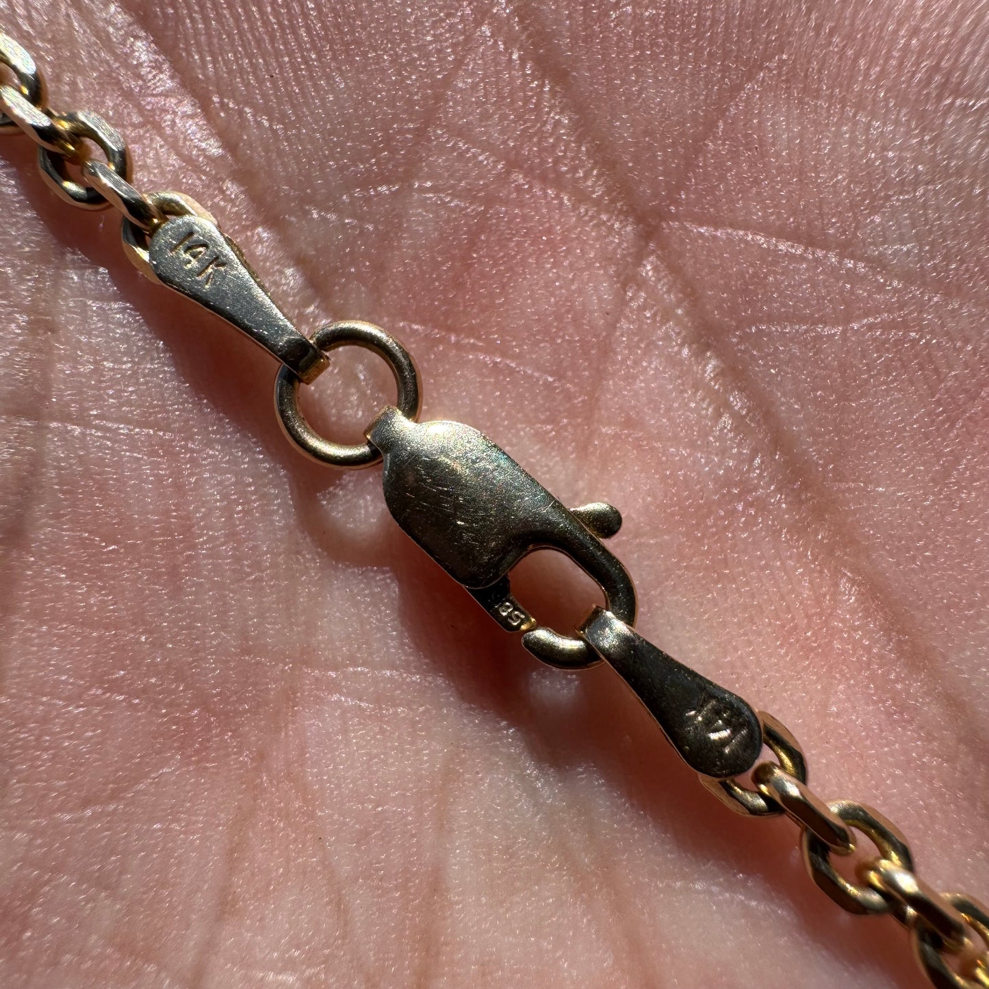 Vintage Solid 14k Yellow Gold “Biker Chain” Anchor Link Necklace (25”)