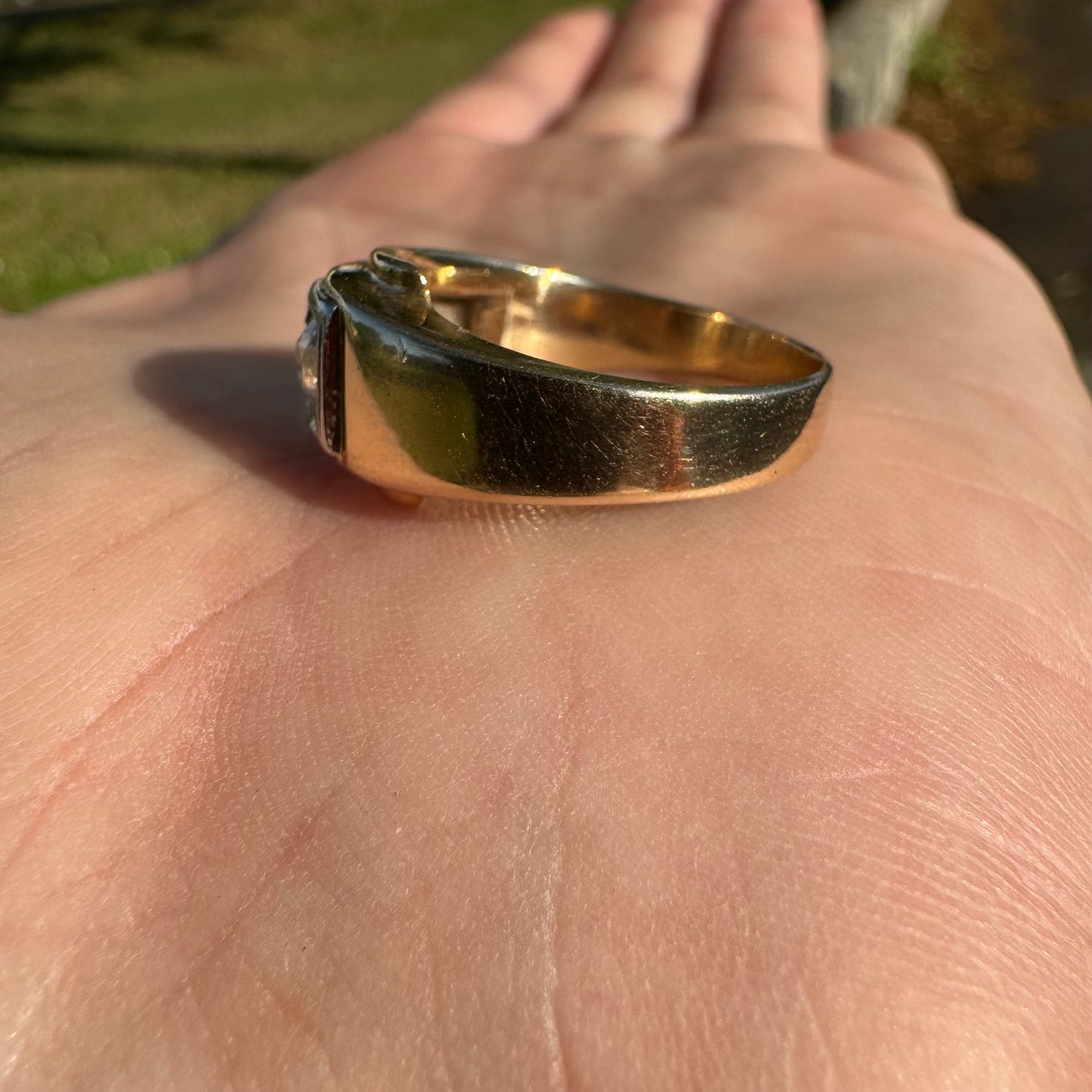 1930’s Art Deco 14k .75CTW Natural VS Quality Old Euro Cut Diamond Gents Ring (8.5)