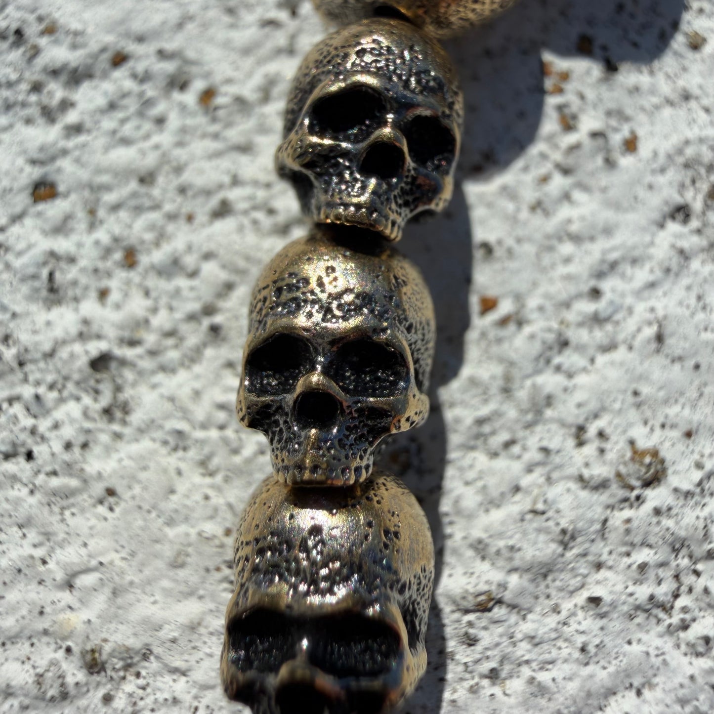 David Yurman 18k Yellow Gold Memento Mori Skull Bracelet (Medium-7.75”)
