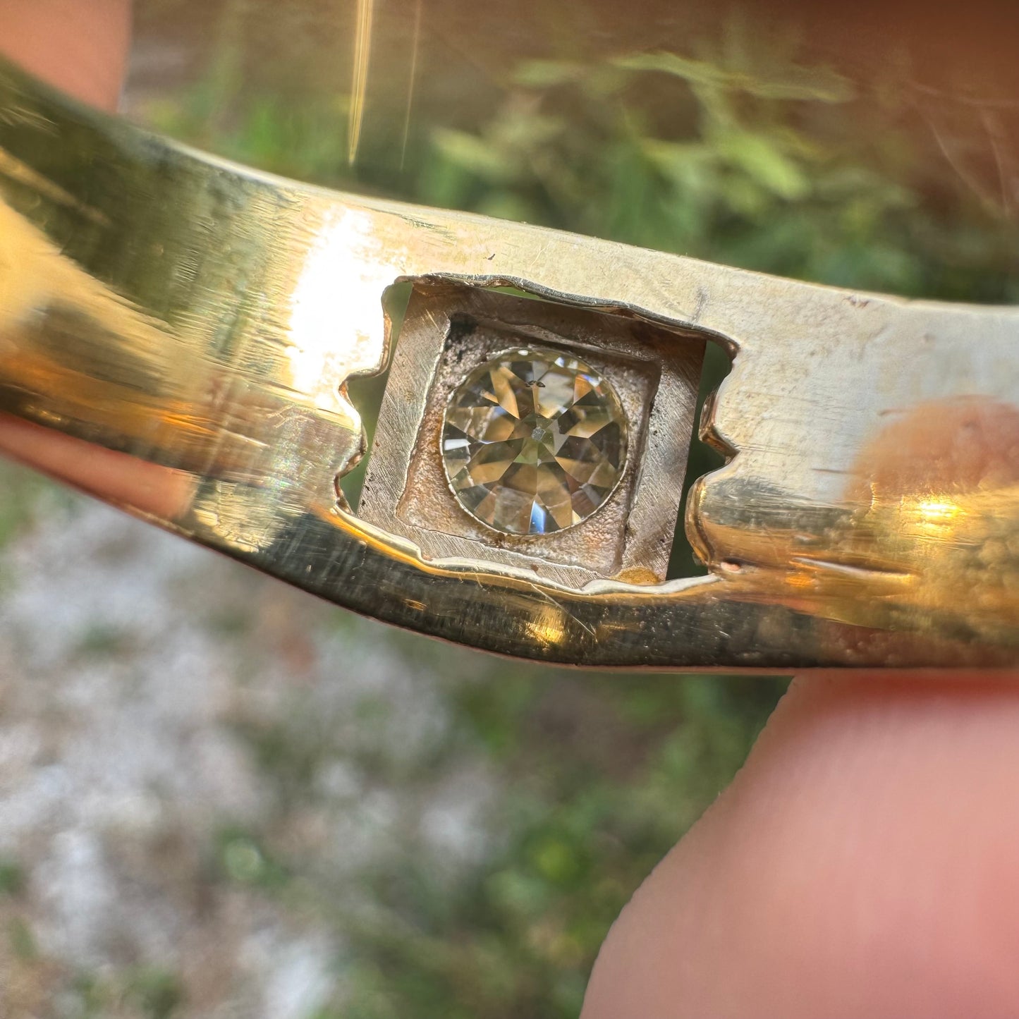 Antique Solid 14k Gold .75ct Old Euro Cut Diamond Gents Ring (10.5)