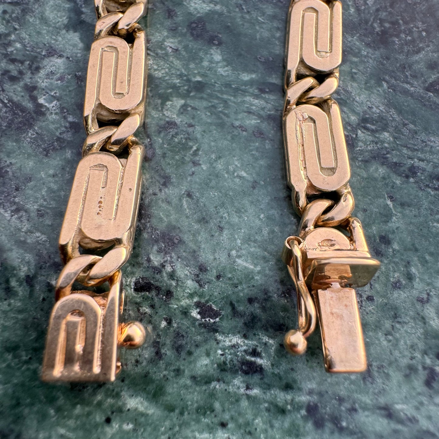 Vintage Custom Made 2.75ctw Natural Diamond 14k Gold Heavyweight Snail Link Necklace (15.75”)