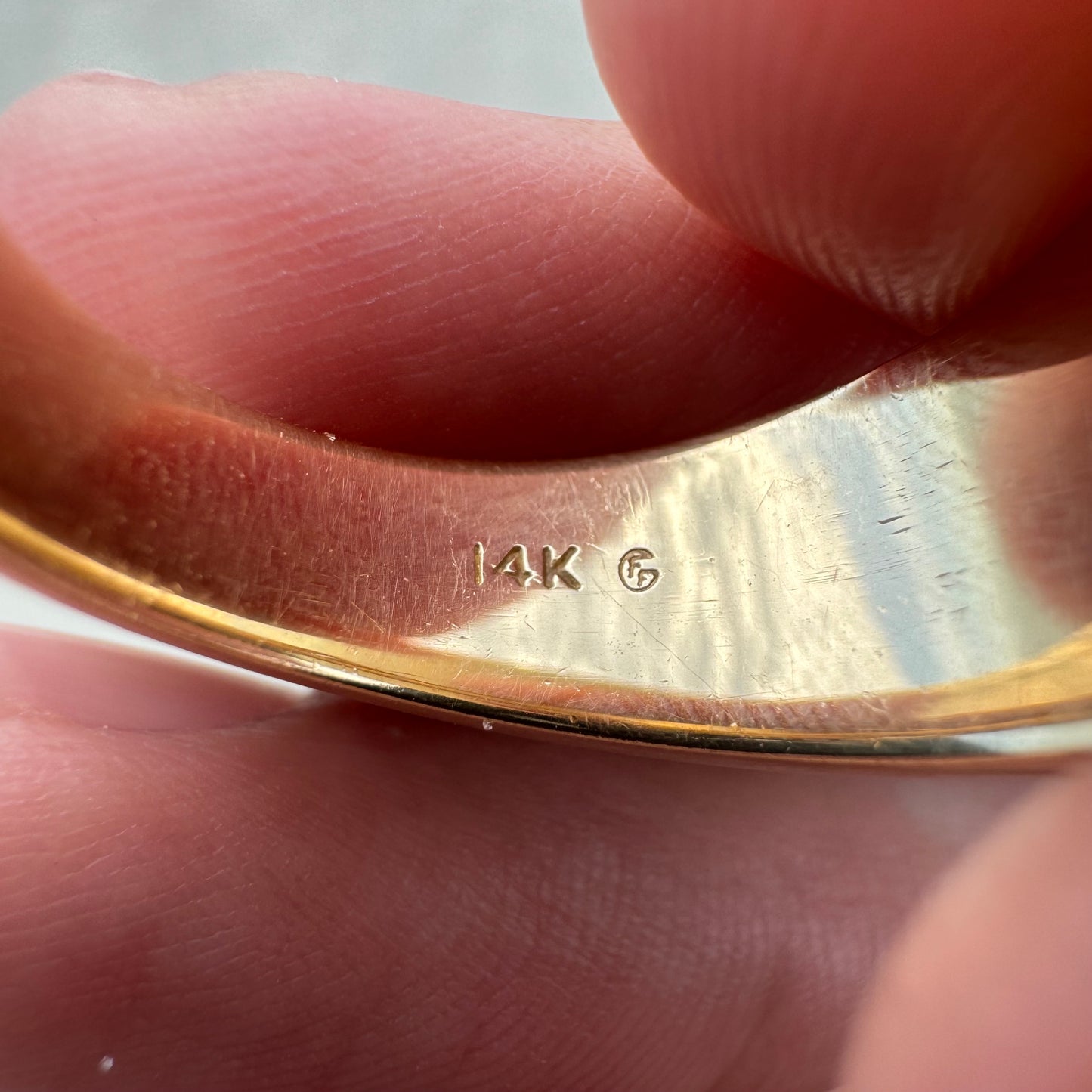 Vintage 22k Raw Gold Nugget Inlaid .15CT Natural VVS Diamond 14k Yellow Gold Ring (9.5)