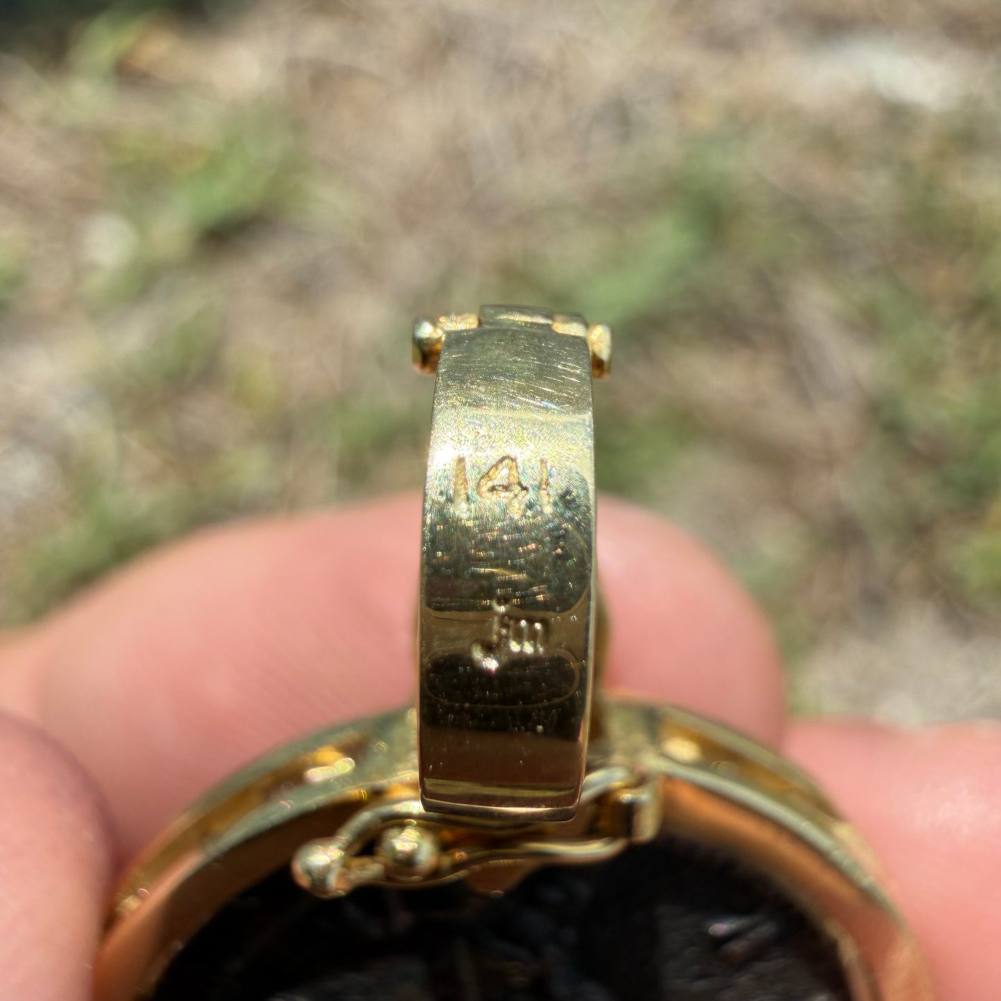 Vintage 14k Yellow Gold Natural Diamond and Ruby Ancient 275-276A.D Tacitus Roman Coin Pendant