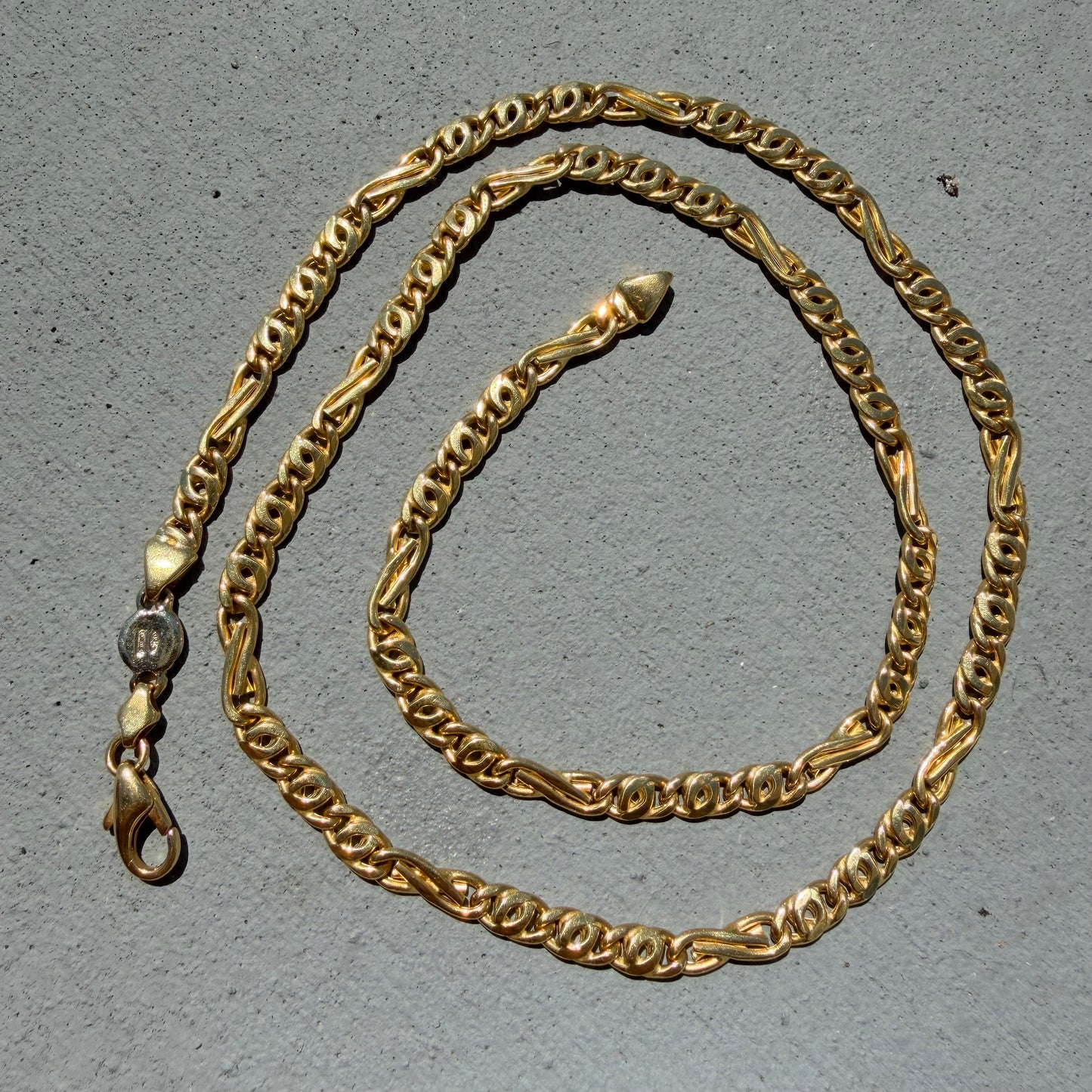 Vintage Italian Designer 18k Yellow Gold Tony Soprano Style Mariner Link Necklace (24”)