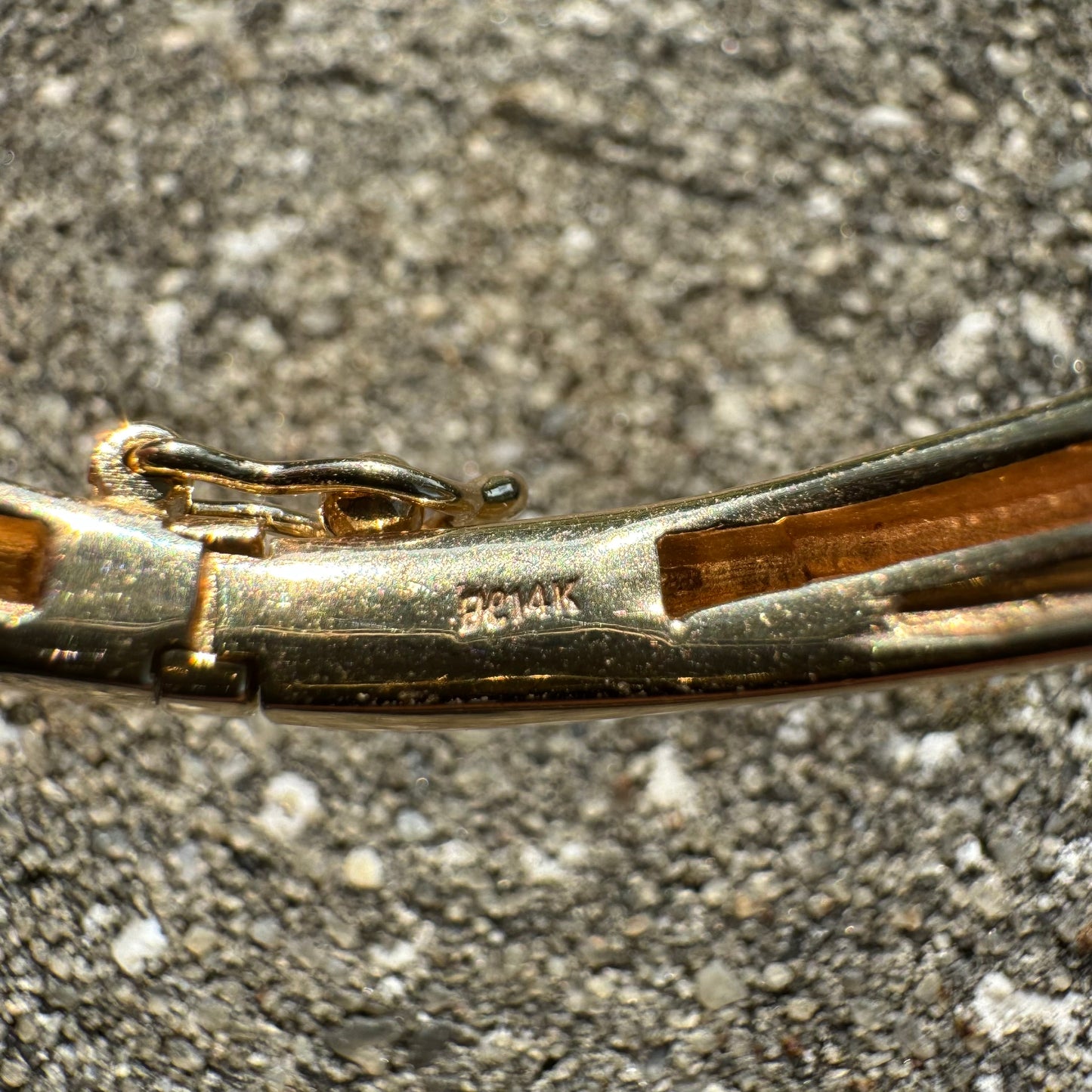 Vintage Solid 14k Yellow Gold Natural Diamond And Ruby Bangle Bracelet