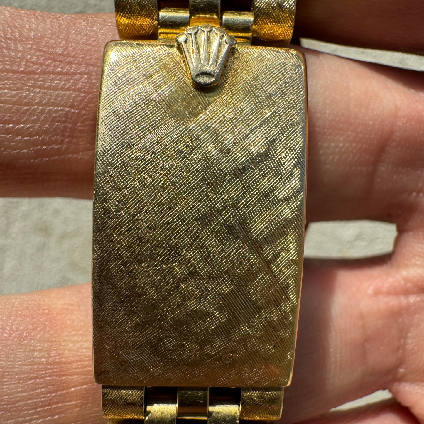 1966 Rolex Oyster Perpetual Date Ref. 1503 Florentine Finish 14k Gold (7.5”/34mm)