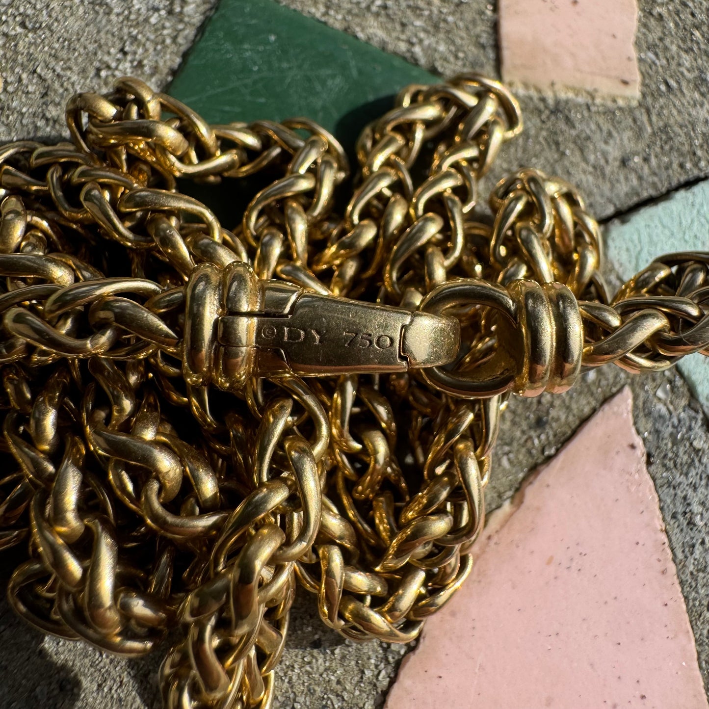 David Yurman 18k Yellow Gold Wheat Link Necklace (26”/4mm)
