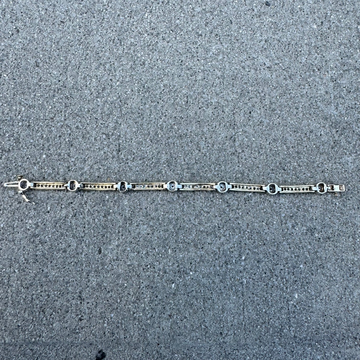 Custom 14k Two-Tone 3.5CTW Natural Diamond Bracelet (6.5”)