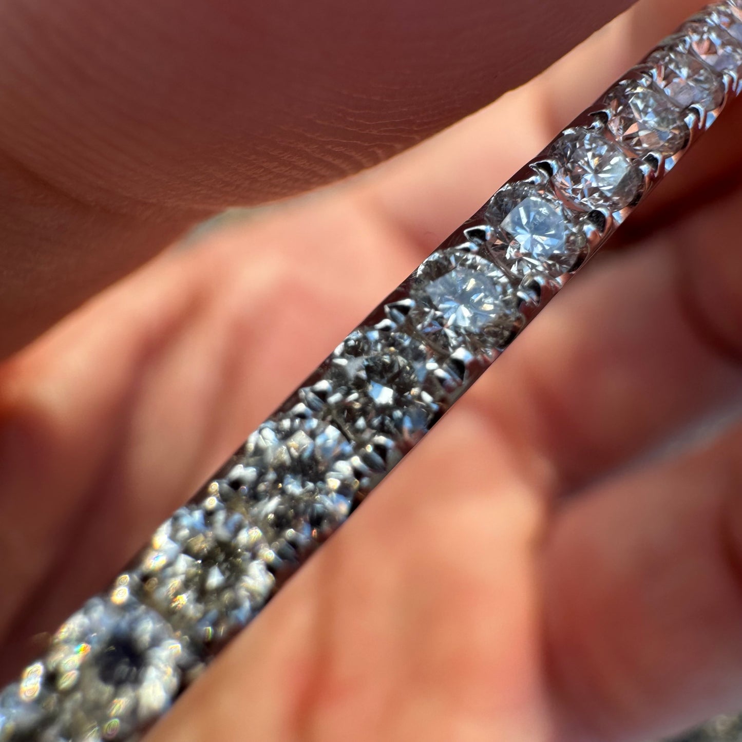 Brand New 14k White Gold 3.64CTW VS2 Natural Diamond Bangle (6.5”-7.5”)