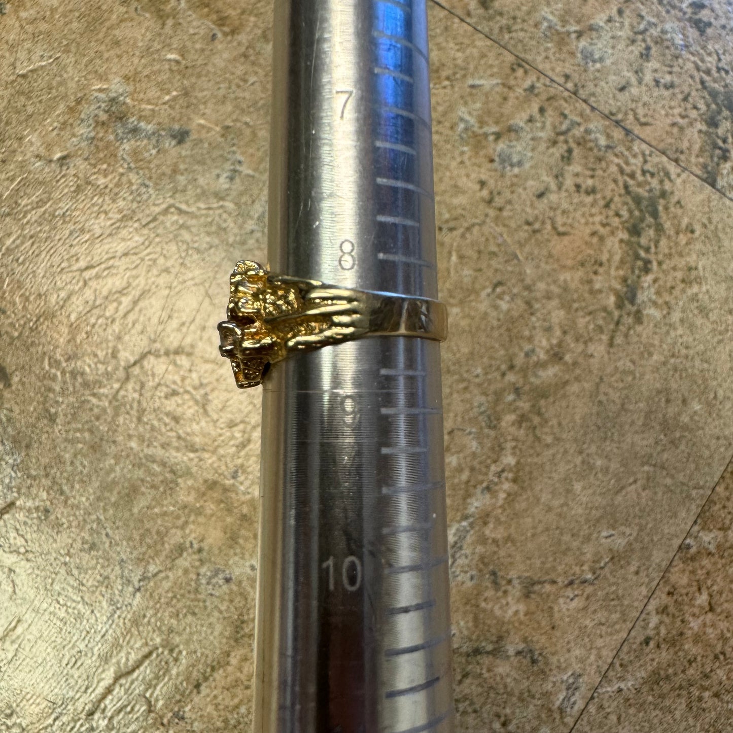 1980’s Solid Backed Custom Set .50Ctw Natural Diamond Nugget Ring (8.5)
