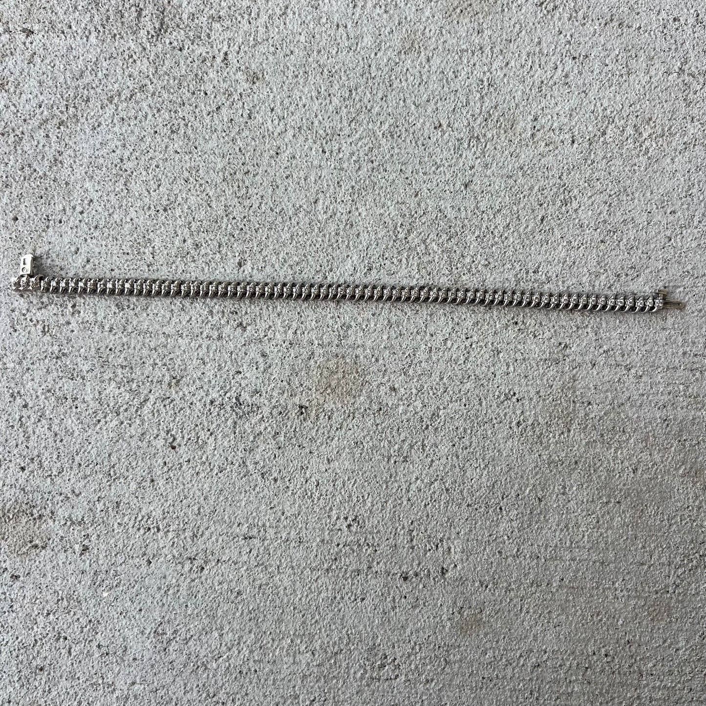 High End 14k White Gold 1.0CTW Natural Diamond Heavyweight S-Link Tennis Bracelet (7.25”)