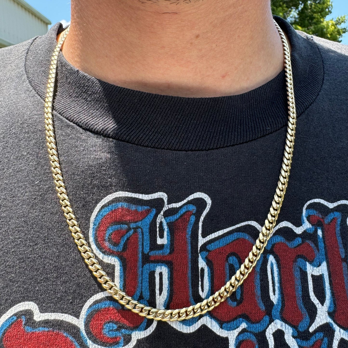 Brand New Solid 14k Yellow Gold Miami Cuban Link Necklace (22”)