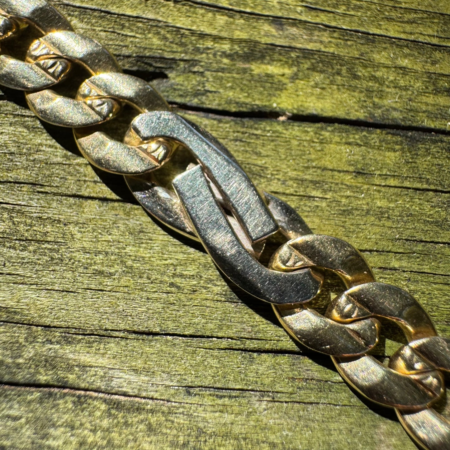 Vintage Solid 14k Yellow Italian Gold Heavyweight Tony Soprano Link Bracelet (8.5”)