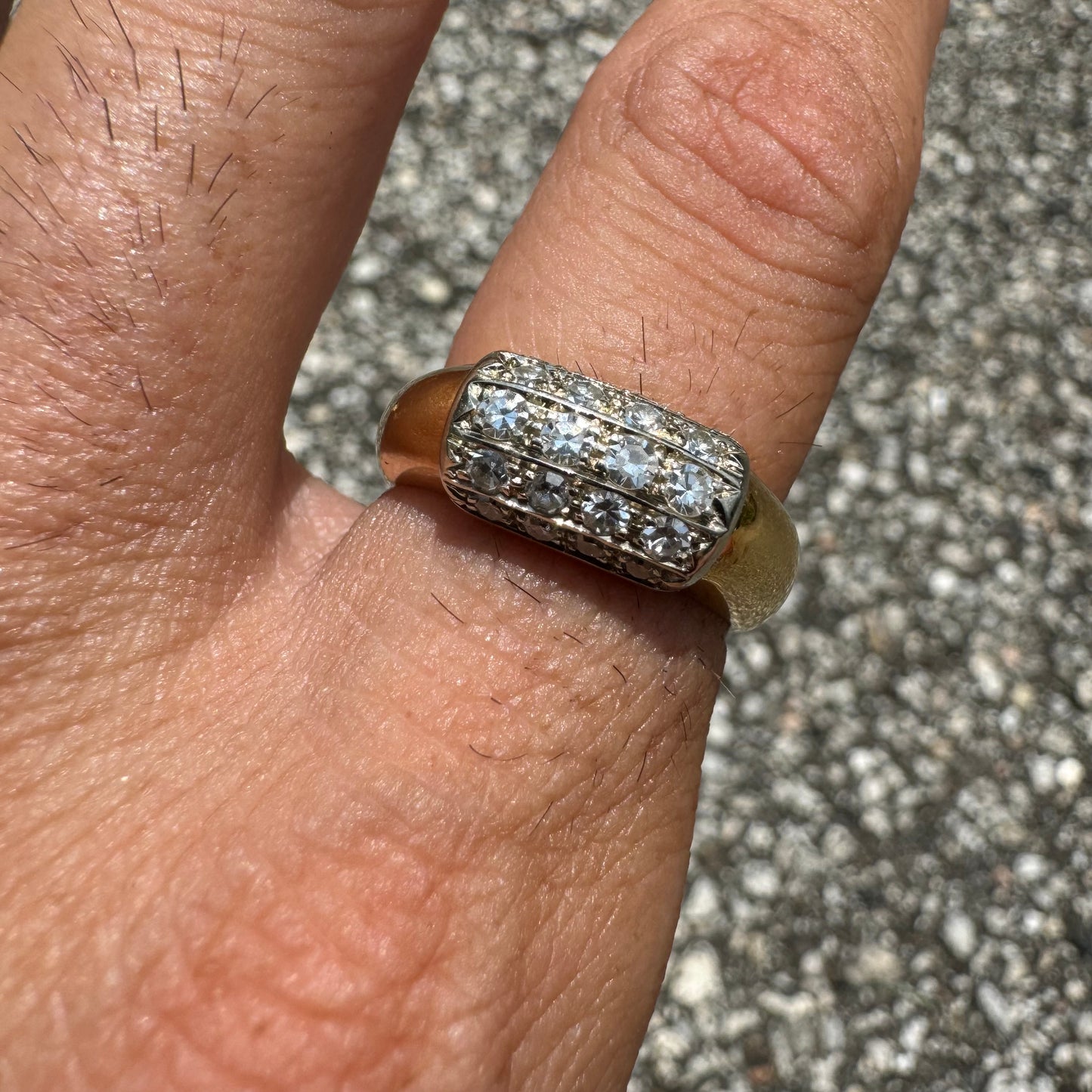 Vintage 14k Yellow Gold 1.0CTW Flawless/VVS1 Natural Diamond Ring (8.75)