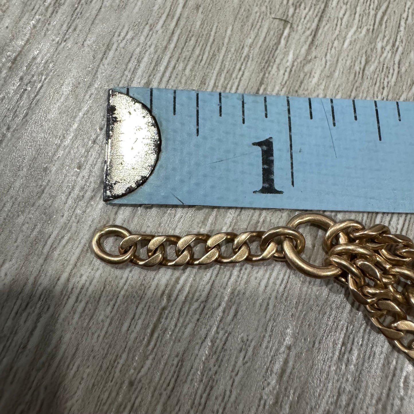 Antique Solid 14k Yellow Gold Double Albert Curb Link Watch Chain Necklace (20.5”)