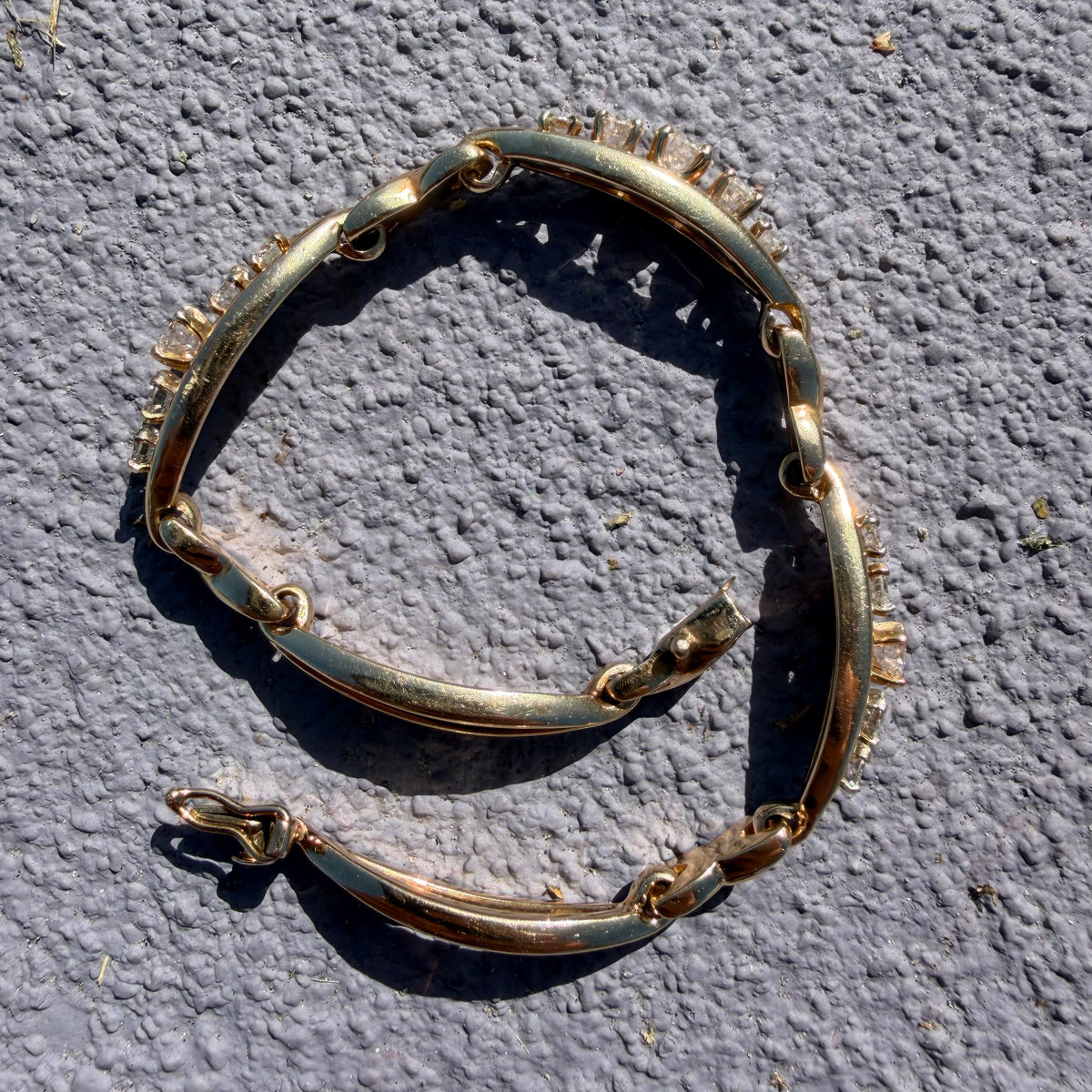 Vintage Solid 14k Yellow Gold 2.75ctw Natural Diamond Infinity Link Bracelet (7.25”)