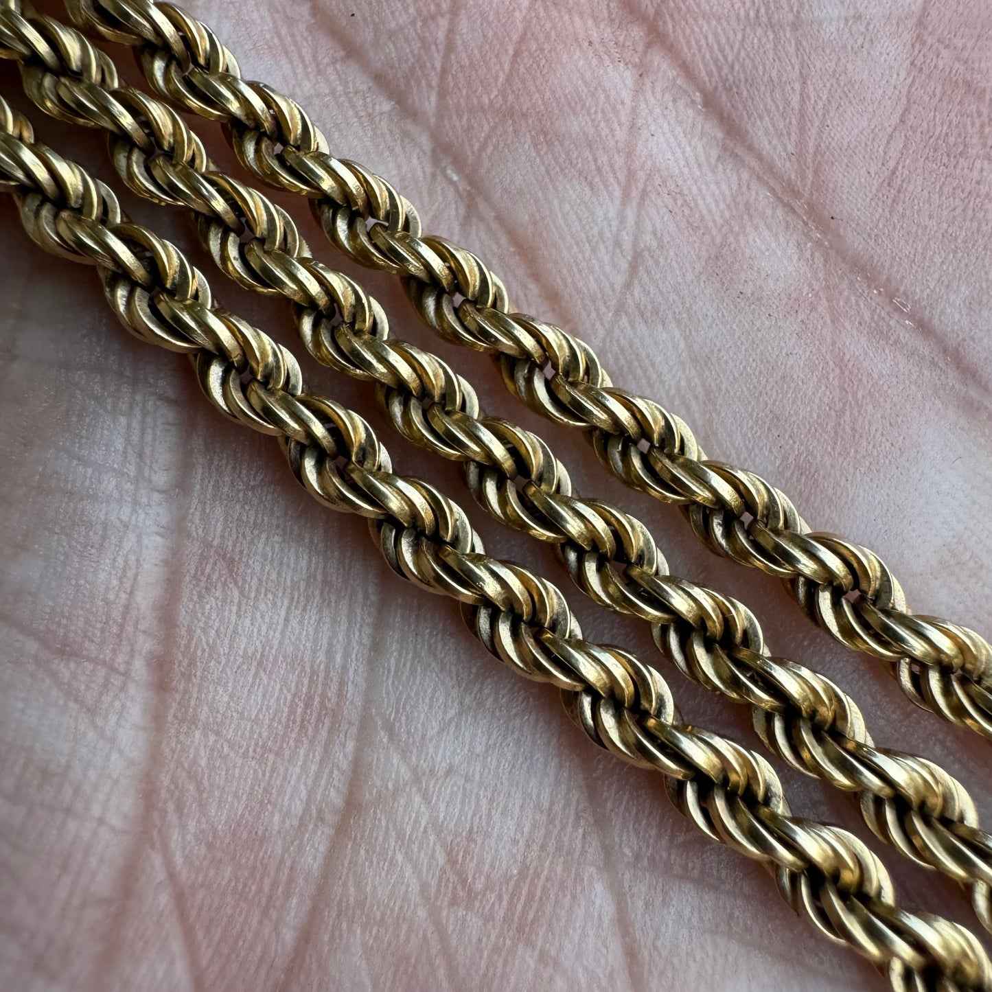 Mid-Century UnoAErre 18k Italian Yellow Gold Chunky Rope Chain Necklace (24”)