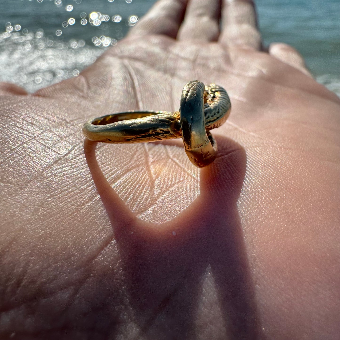 Victorian 14k Yellow Gold Snake Ring (5.5)