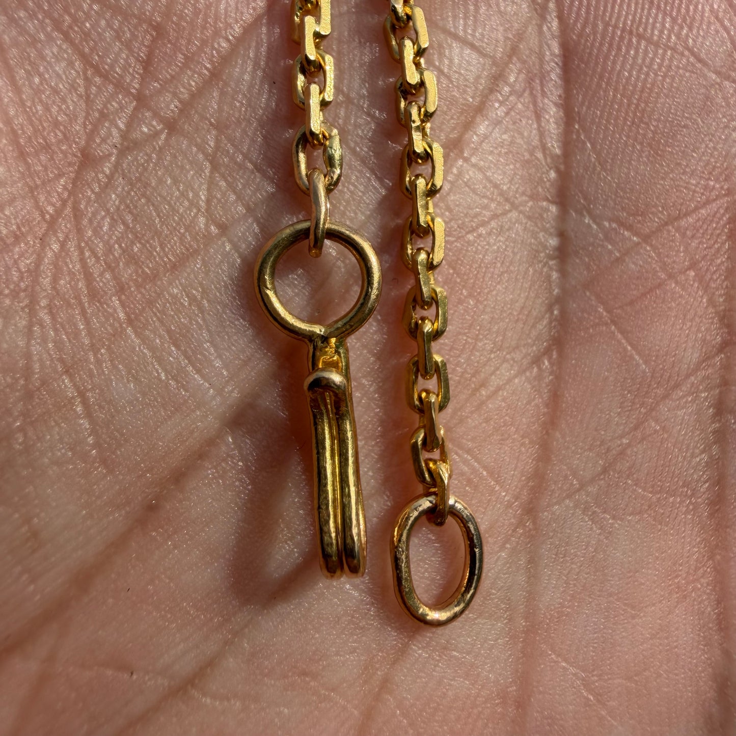 Vintage Solid 22k Yellow Gold Anchor Link Baht Chain Necklace (25.5”)