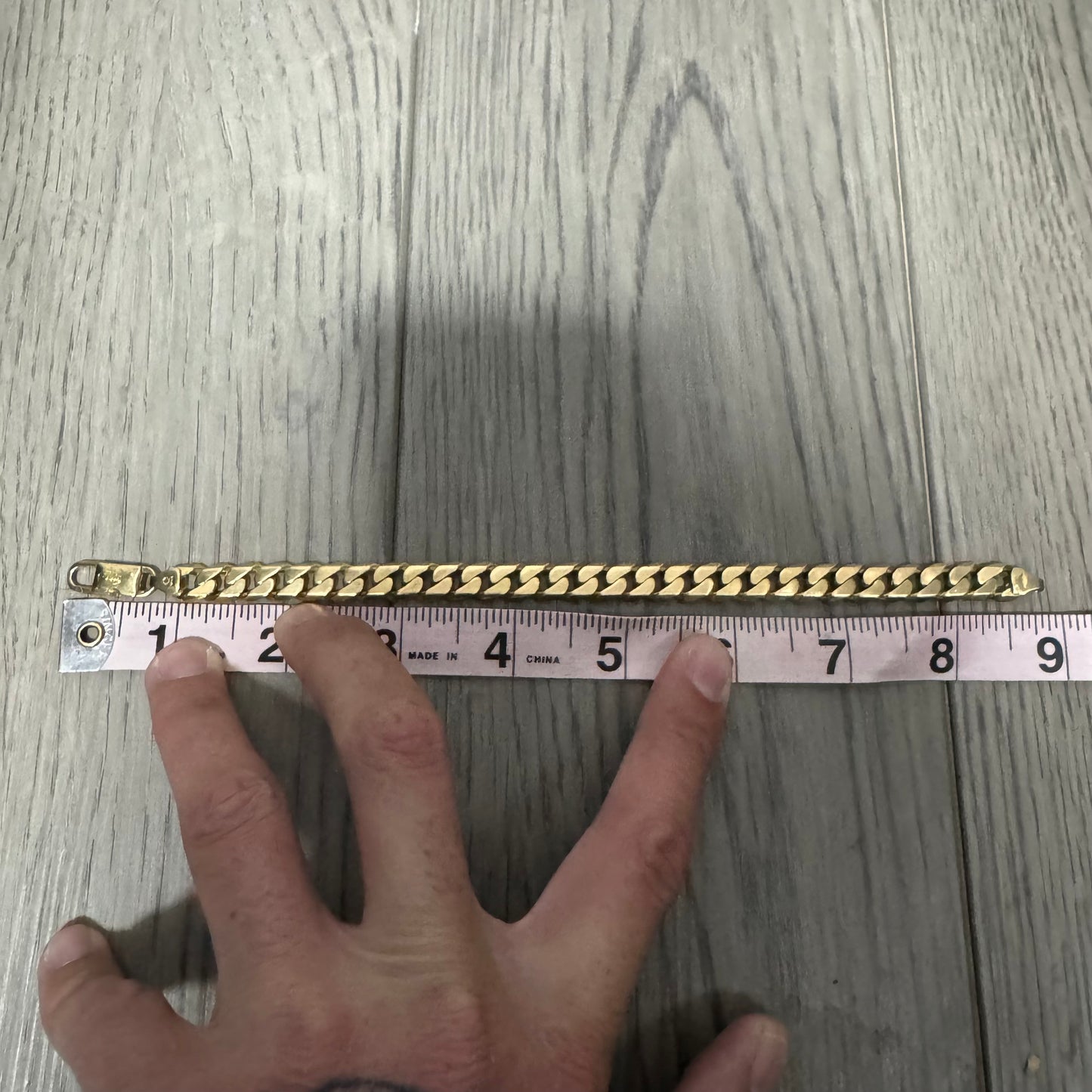 Vintage Solid 18K Italian Yellow Gold Heavyweight Cuban Link Bracelet By Fratelli Chini (8.75”)