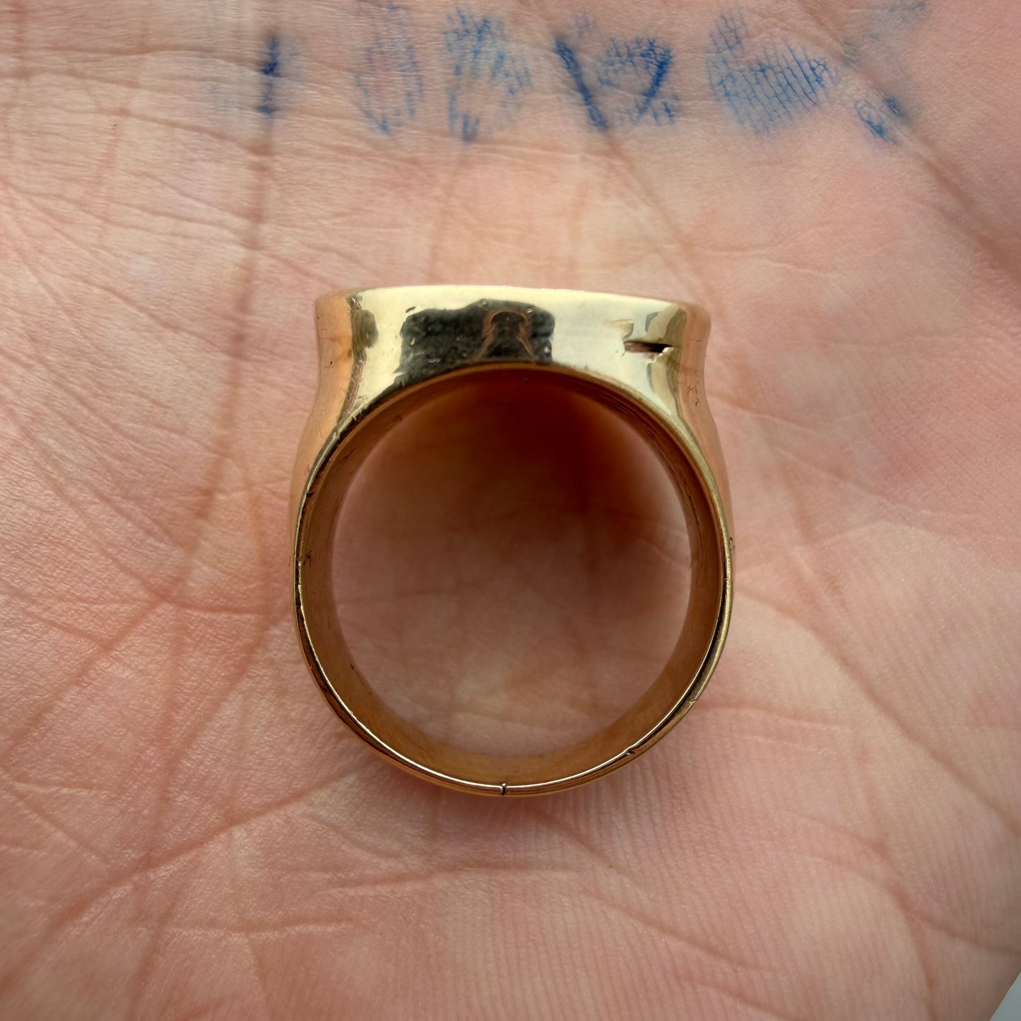 Mid-Century Solid 14k Yellow Gold Mexican $2.5 Peso Gold Coin Ring (6)