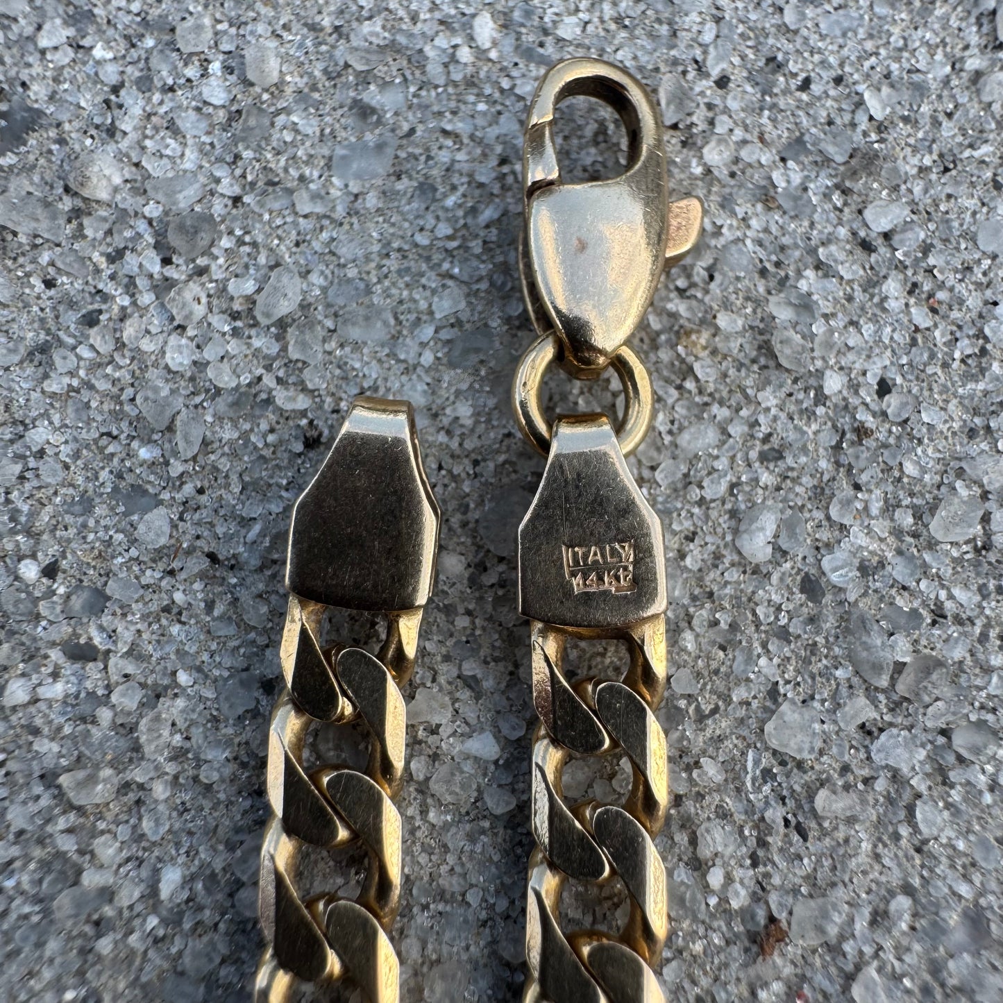 Vintage Solid 14k Italian Yellow Gold Classic Cuban Curb Link Necklace (18.5”)