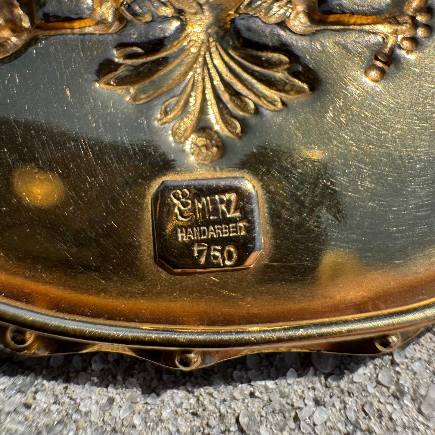 Vintage Designer Handmade Solid 18k Yellow Gold Large Russian Coat of Arms Imperial Double Eagle REPOUSSÉ Pendant