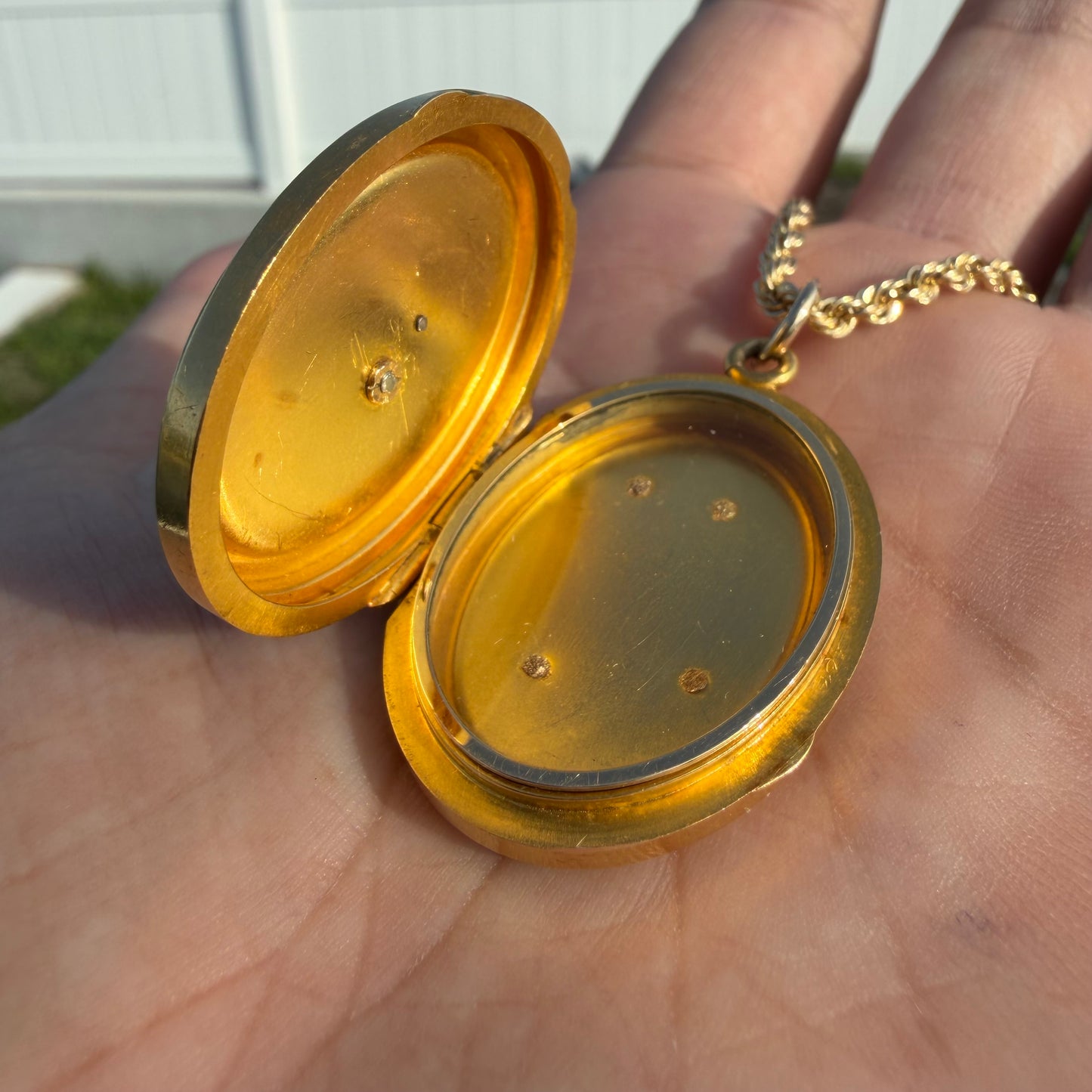 Victorian Solid 18k Yellow Gold/Platinum Large Medieval Burgonet Helmet Locket Pendant