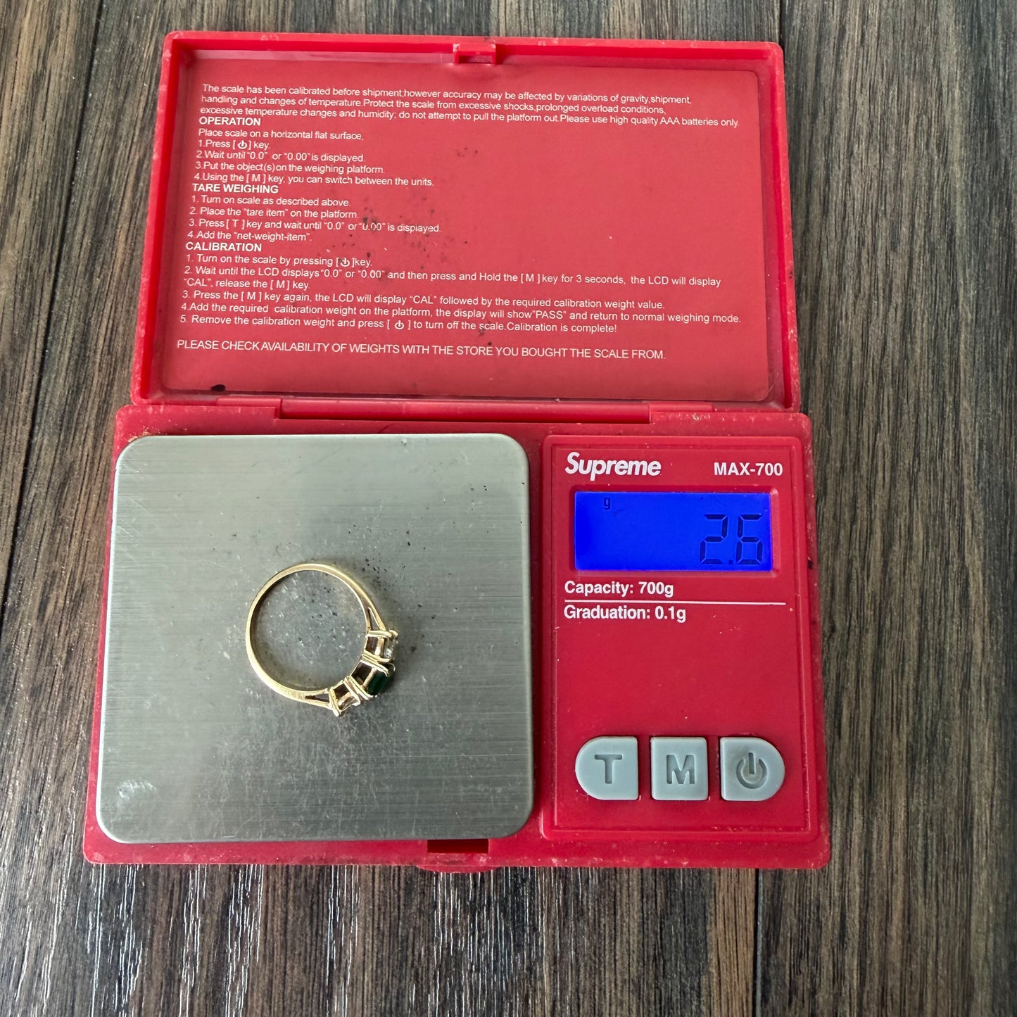 Vintage Solid 14k Yellow Gold 1.25ctw Natural Colombian Emerald And Diamond Trilogy Ring (6.5)