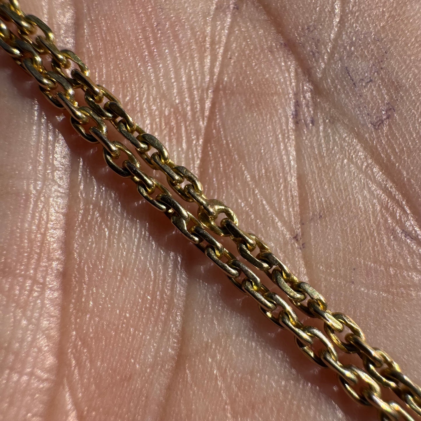 Antique Solid 14k Yellow Gold Natural Emerald And Ruby Encrusted “Biker Chain” Anchor Link Necklace (15.5”)