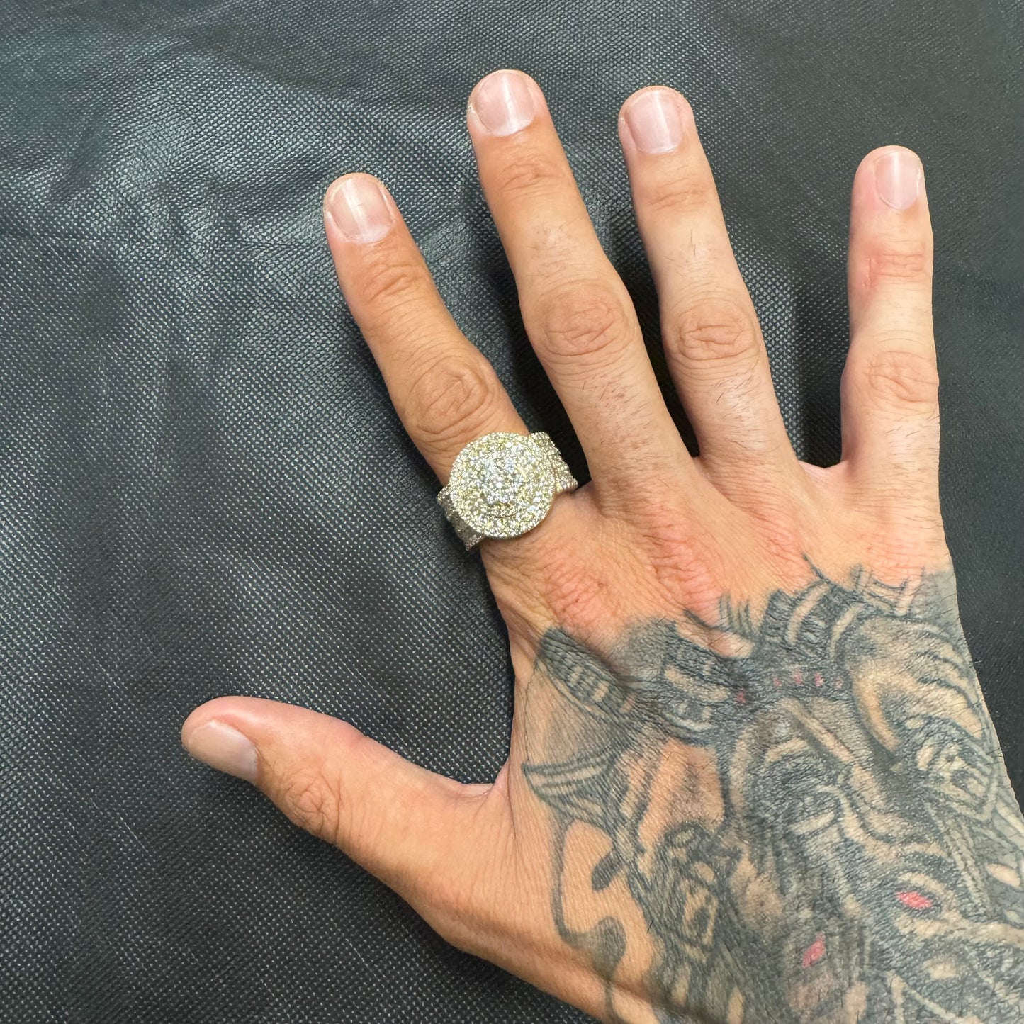Custom 5.25ctw Natural VS Diamond Cluster 14k Yellow Gold Championship Ring (10.5)