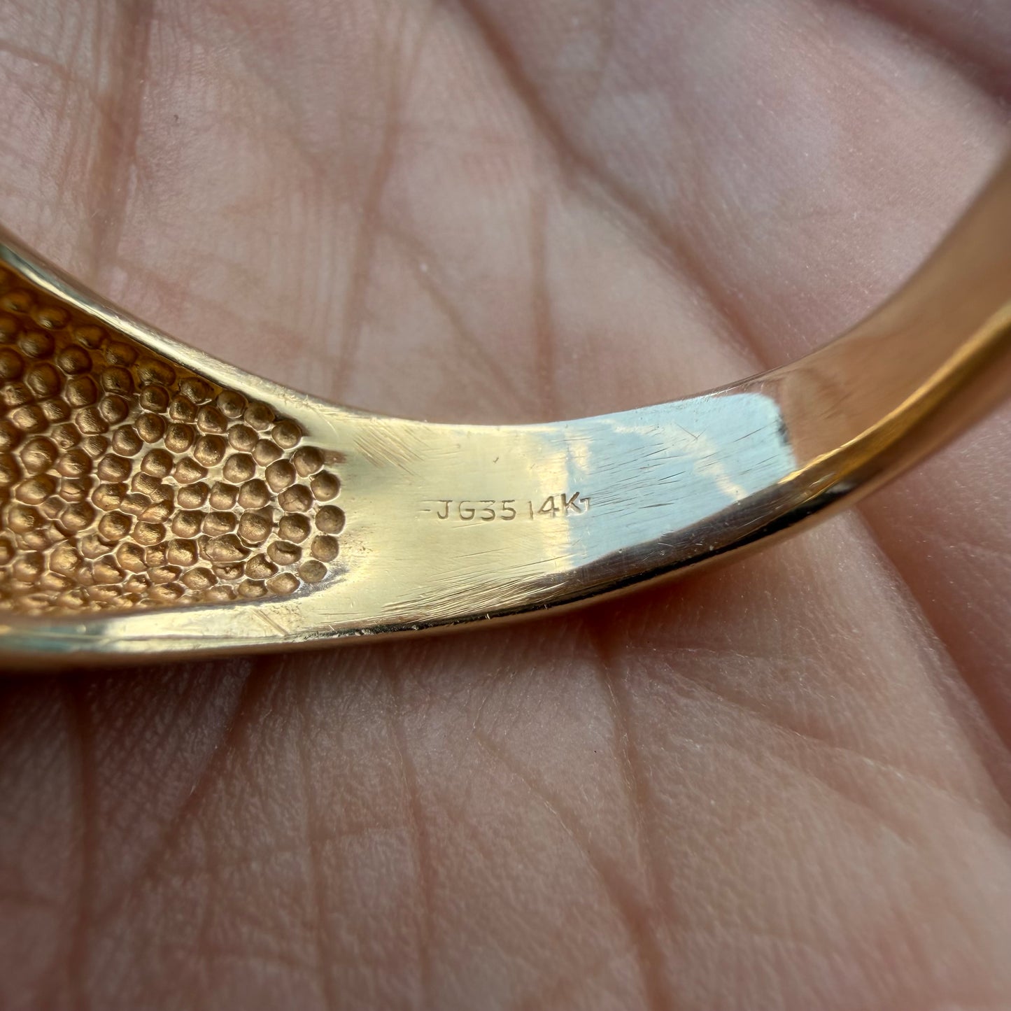 Vintage Custom Made Solid 14k Yellow Gold .50ctw VS+ Natural Diamond Trilogy Longhorn Signet Ring (12.5)