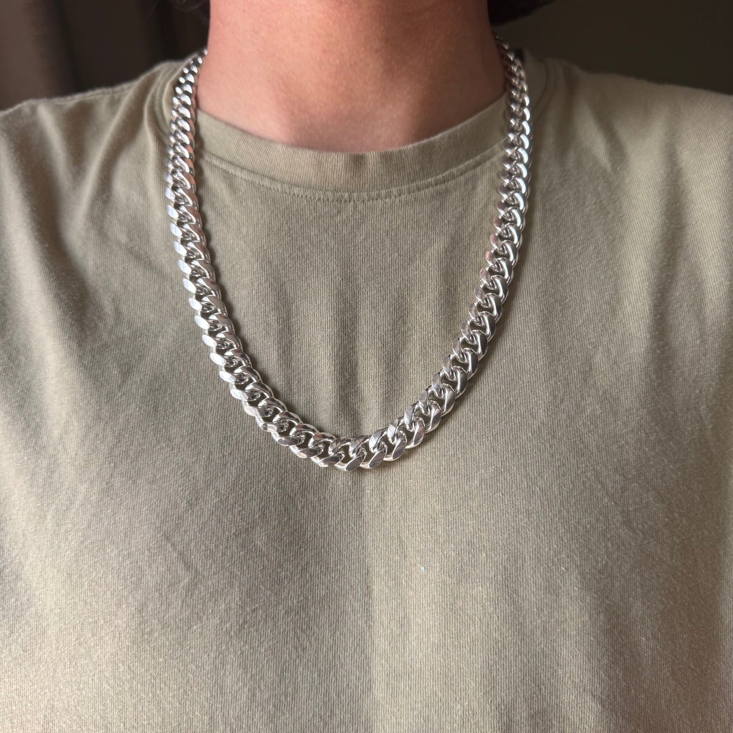 Brand New Solid Sterling/.925 Silver Super Heavyweight Miami Cuban Link Necklace (24”)