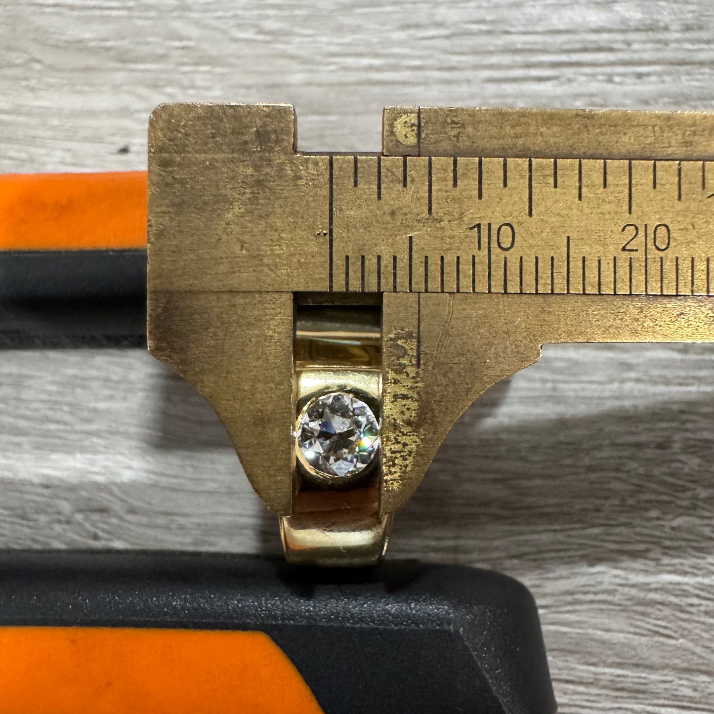 Vintage .73ct Old Euro Cut Natural Diamond Solid Backed 18k Yellow Gold Ring (9.5)