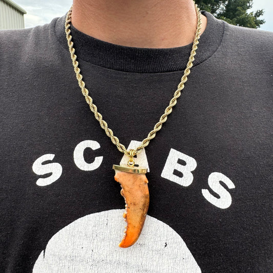 Old 18k Yellow Gold Custom One Of A Kind Handmade Lobster Claw Pendant